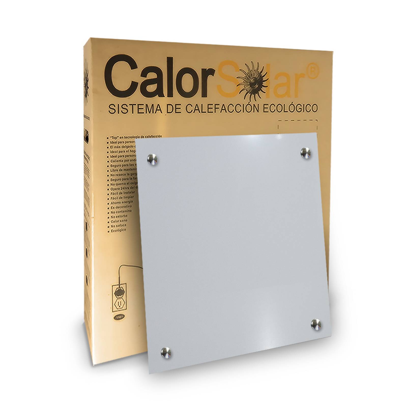 Calefactor de Panel infrarrojo en Aluminio para Techo, Ontario Wave White Cloud de 380W 59x59cm, Mod: 381CaSol-TB