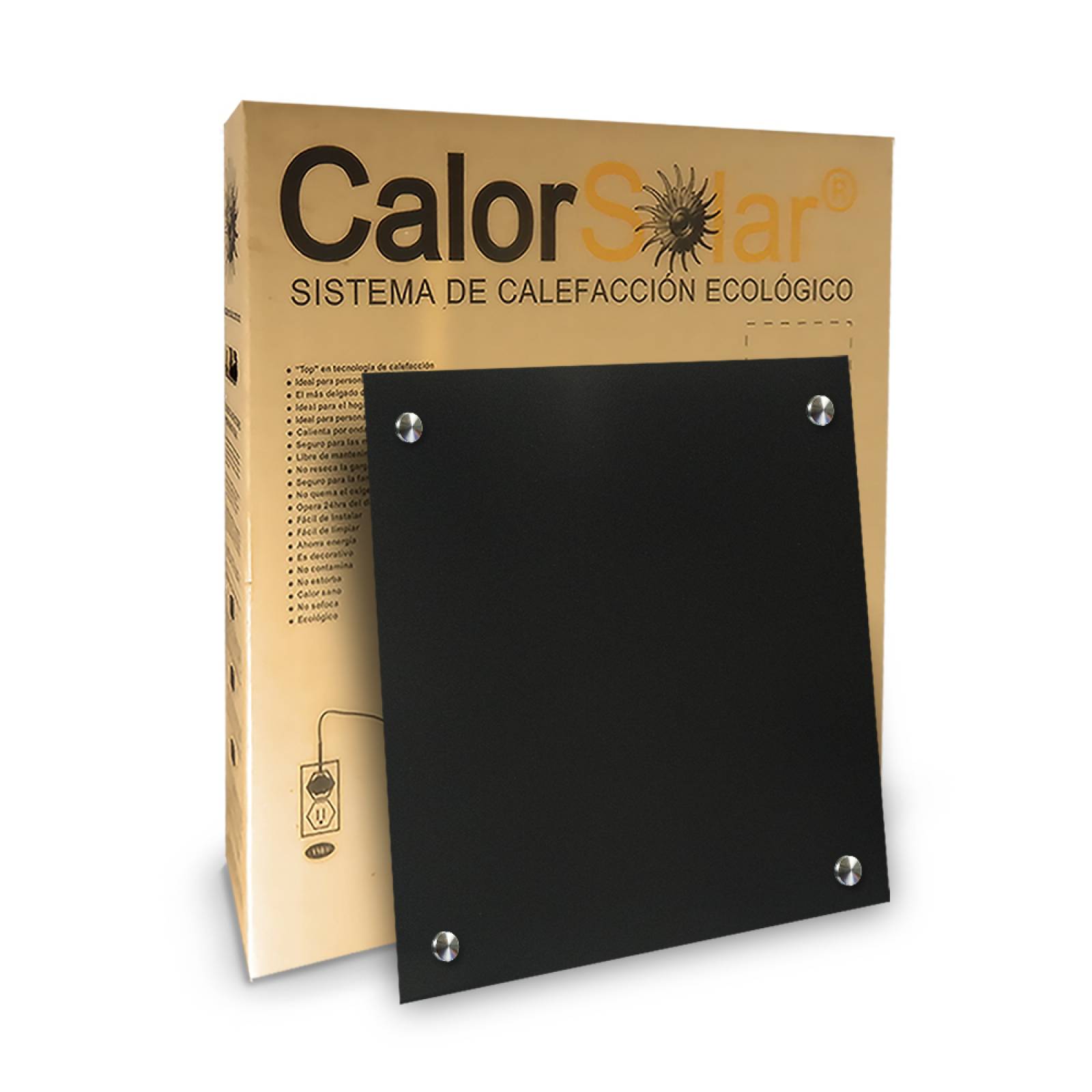 Calefactor de Panel infrarrojo en Aluminio para Techo, Ontario Wave Black Cloud de 380W 59x59cm, Mod: 381CaSol-TN