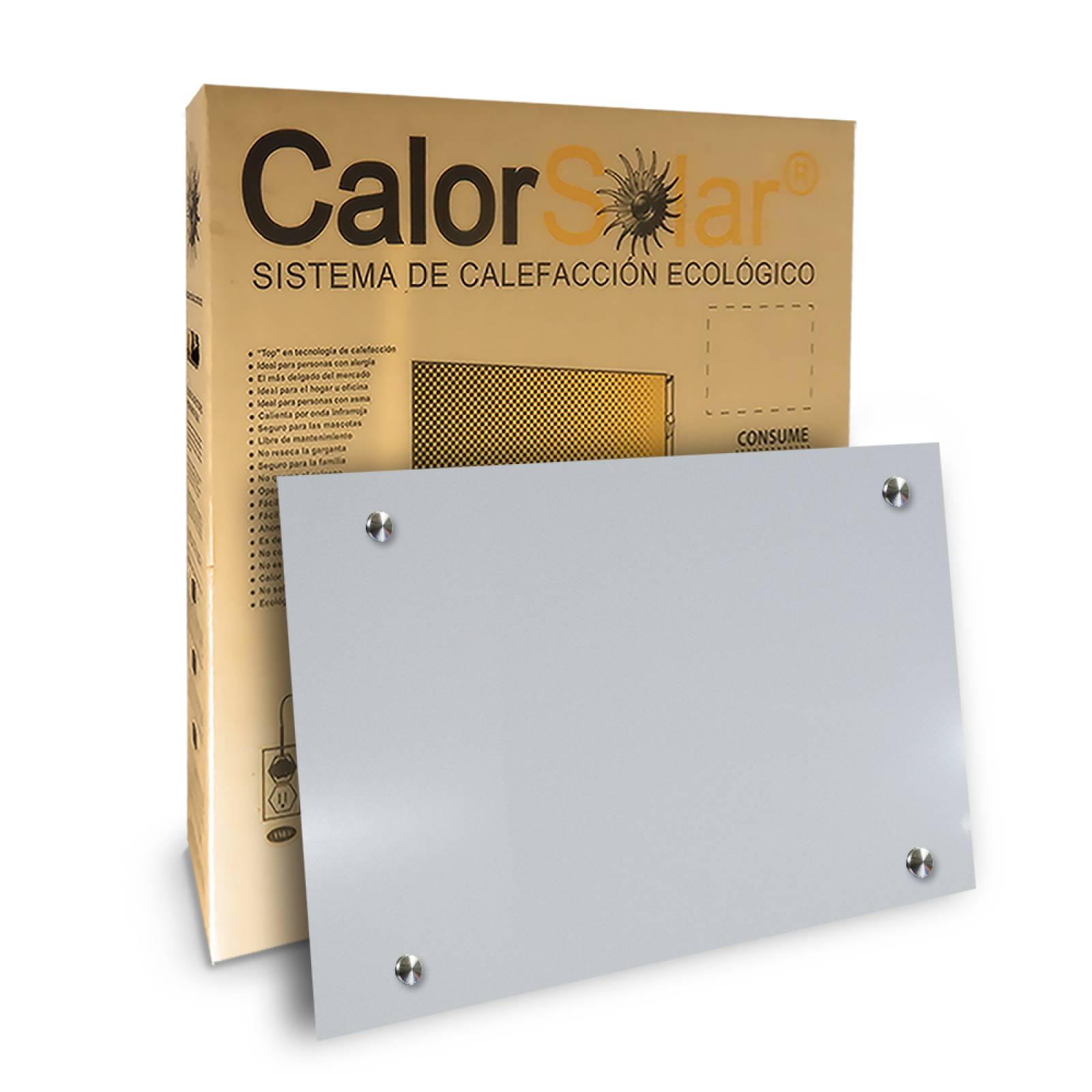 Calefactor de Panel infrarrojo en Aluminio para Techo, Ontario Wave White Cloud de 660W 59x89cm, Mod: 383CaSol-TB