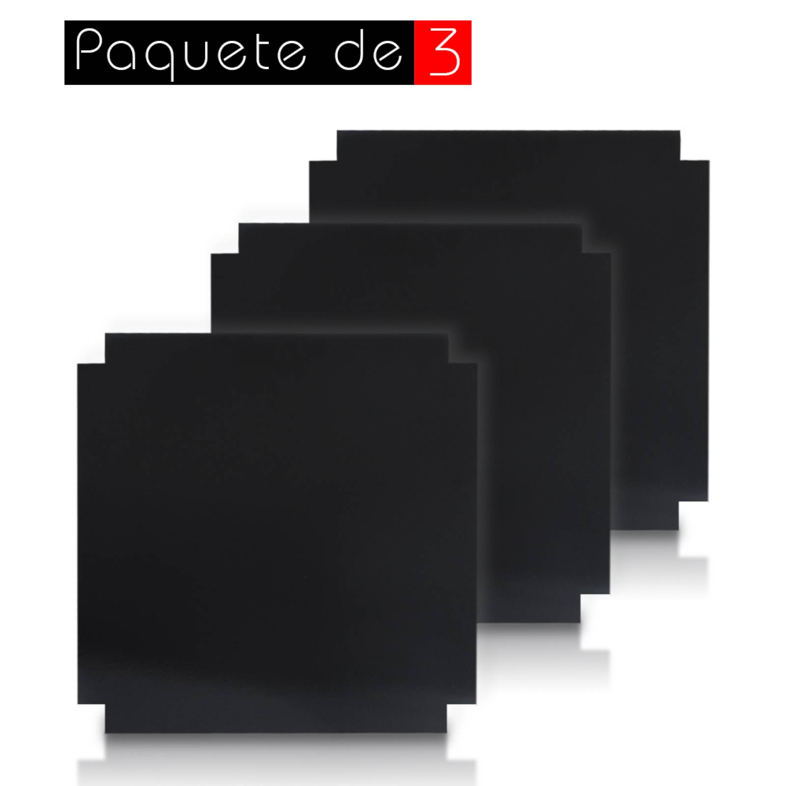 Aislante Cerámico Protector Térmico para Pared de 52 x 45 cm Negro, Paquete 3 Piezas, Mod: 4PTPP3Ne