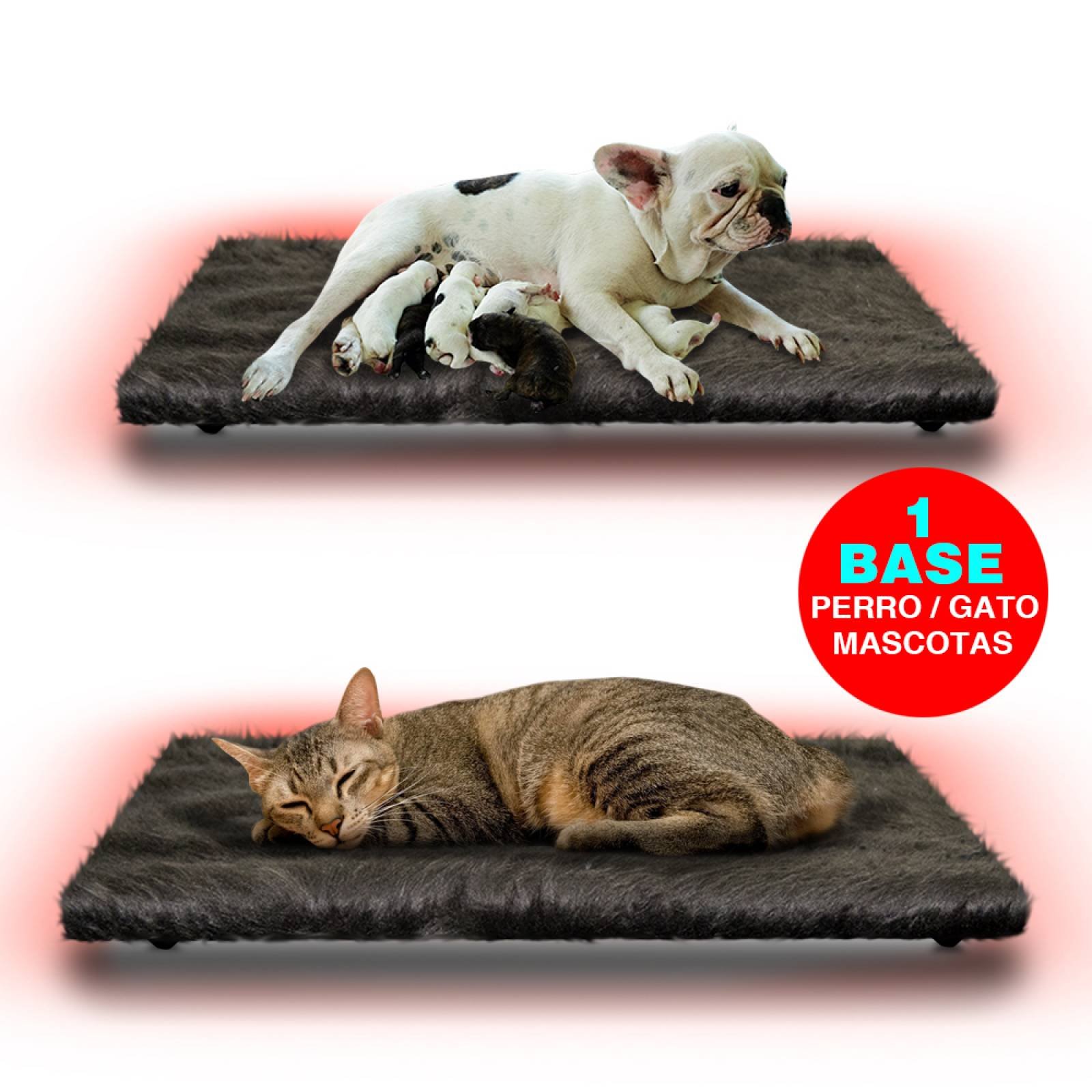 Cama Calefaccionada para Perros, Gatos y Mascotas, Pet Wave Pet Lover Black & Soft de 32/48ºC 38/76W 50x40cm, Mod: 2CSPLBS