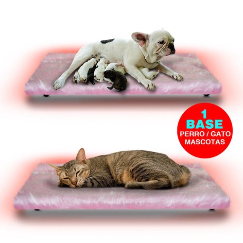 Cama Calefaccionada para Perros, Gatos y Mascotas, Pet Wave Pet Lover Pink & Soft de 32/48ºC 38/76W 50x40cm, Mod: 2CSPLPS