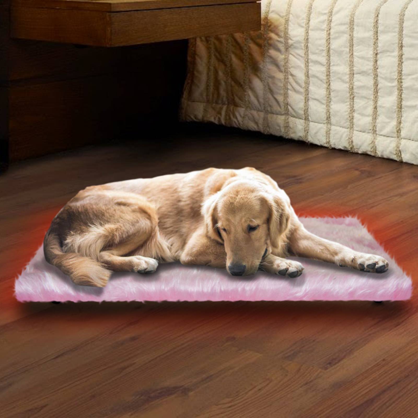 Cama Calefaccionada para Perros y Mascotas, Pet Wave Pet Lover Pink & Soft de 32/48ºC 76/152W 50x80cm, Mod: 3CSPLPS