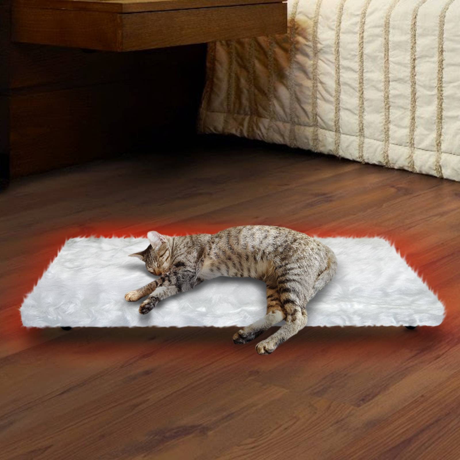 Cama Calefaccionada para Perros y Mascotas, Pet Wave Pet Lover White & Soft de 32/48ºC 76/152W 50x80cm, Mod: 3CSPLWS
