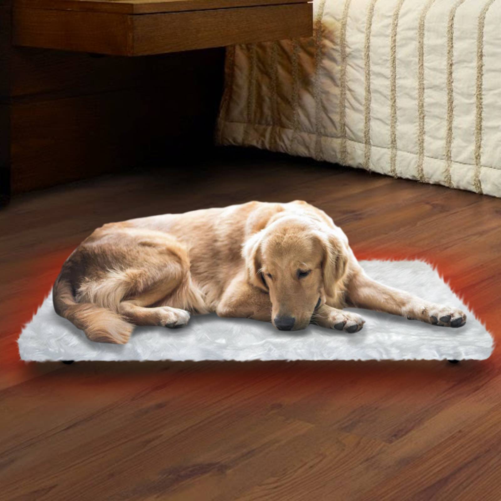 Cama Calefaccionada para Perros y Mascotas, Pet Wave Pet Lover White & Soft de 32/48ºC 76/152W 50x80cm, Mod: 3CSPLWS