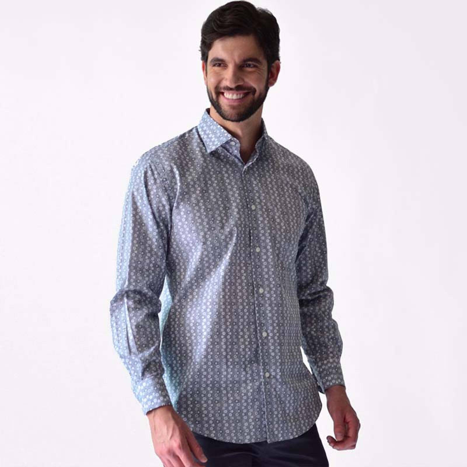 Camisa de vestir casual Gris Hombre XL