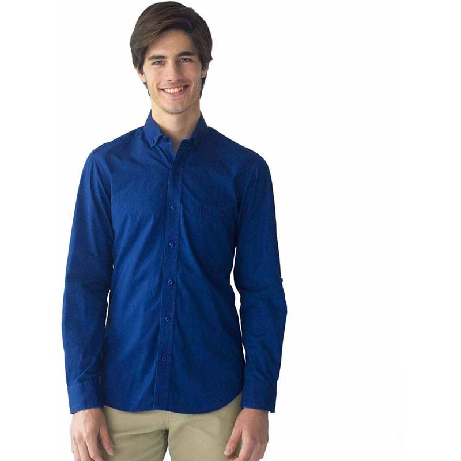 Camisa de vestir formal casual Azul Hombre XL