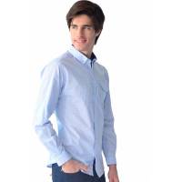 Camisa De Vestir Casual Azul Formal Caballero M