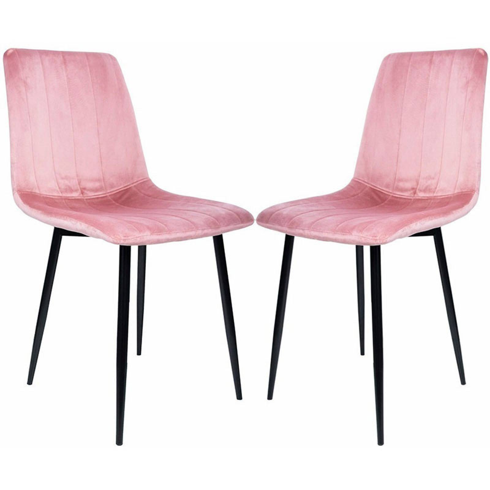 Silla Eames Kit 2 Sillas Tapizada Terciopelo Vintage Kit Comedor Rosa