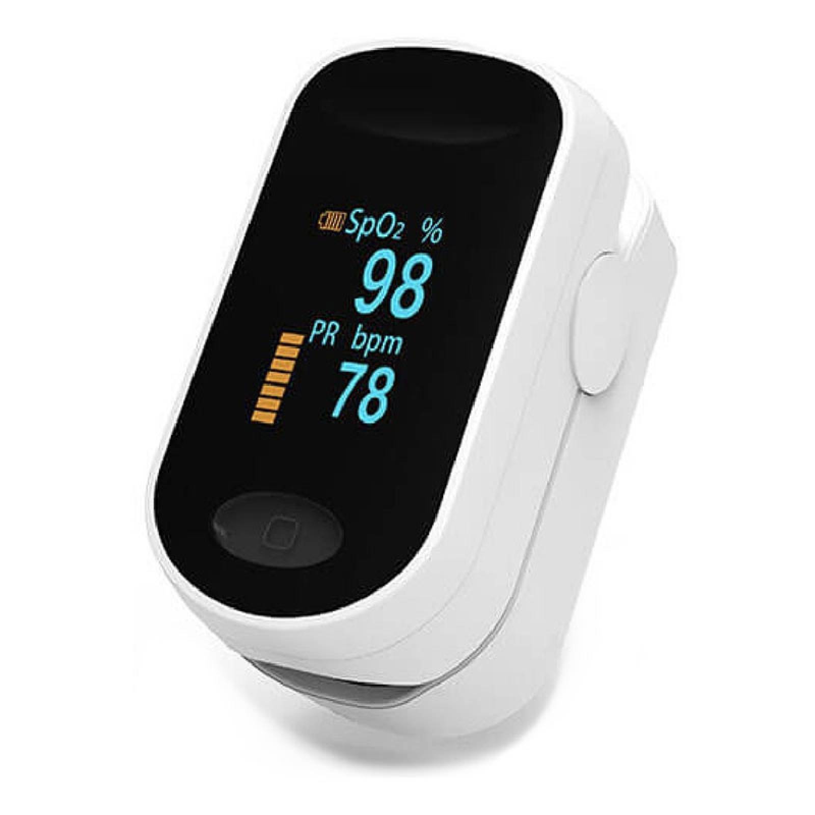 Oximetro Adulto Alarma Signos Vitales Pulso Dedo Uso Profesional Blanco Oled Negro 