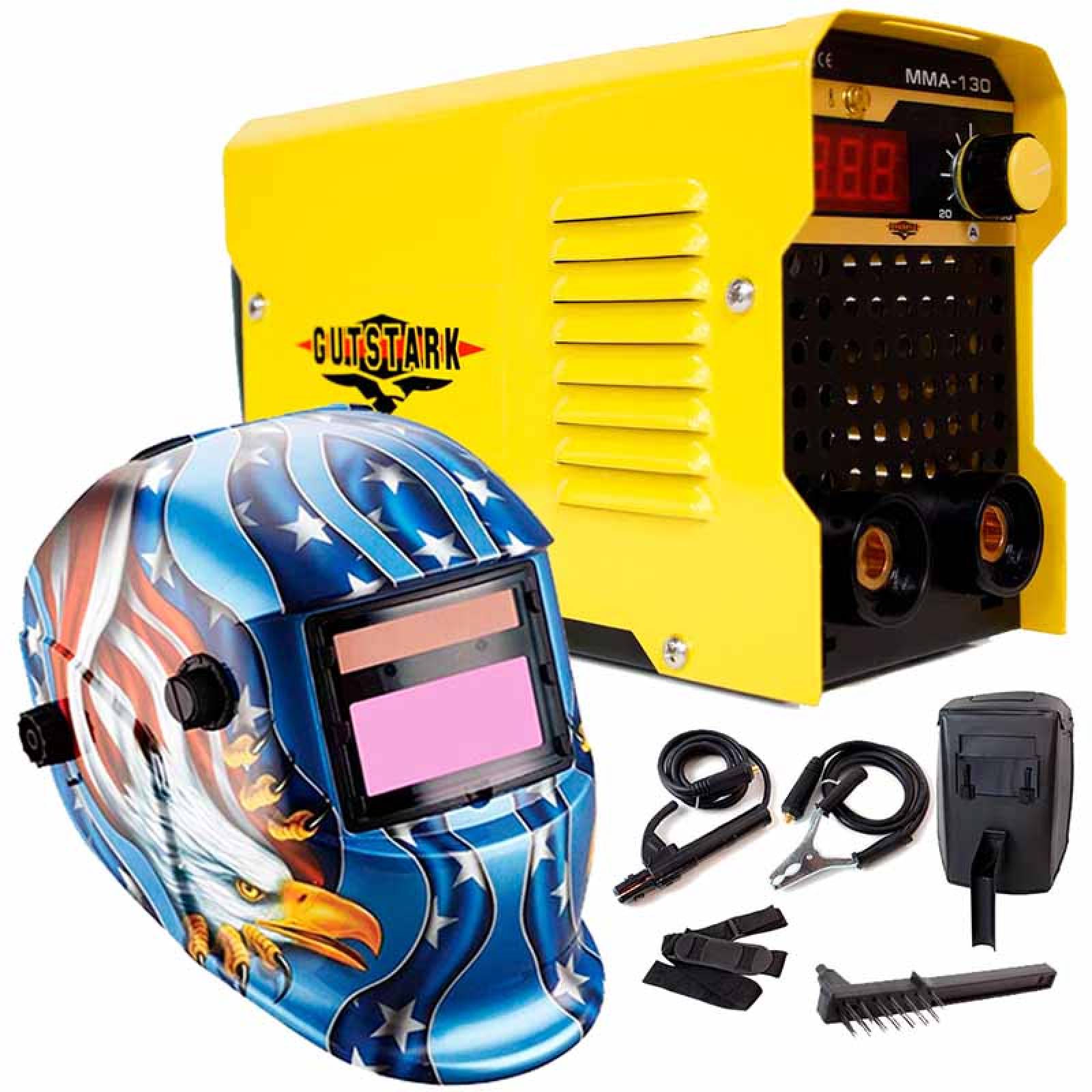 Maquina Soldadora Inversora Mini 130 A Maquina Para Soldar  Kit  Careta Electronica Aguila 110 V Gutstark