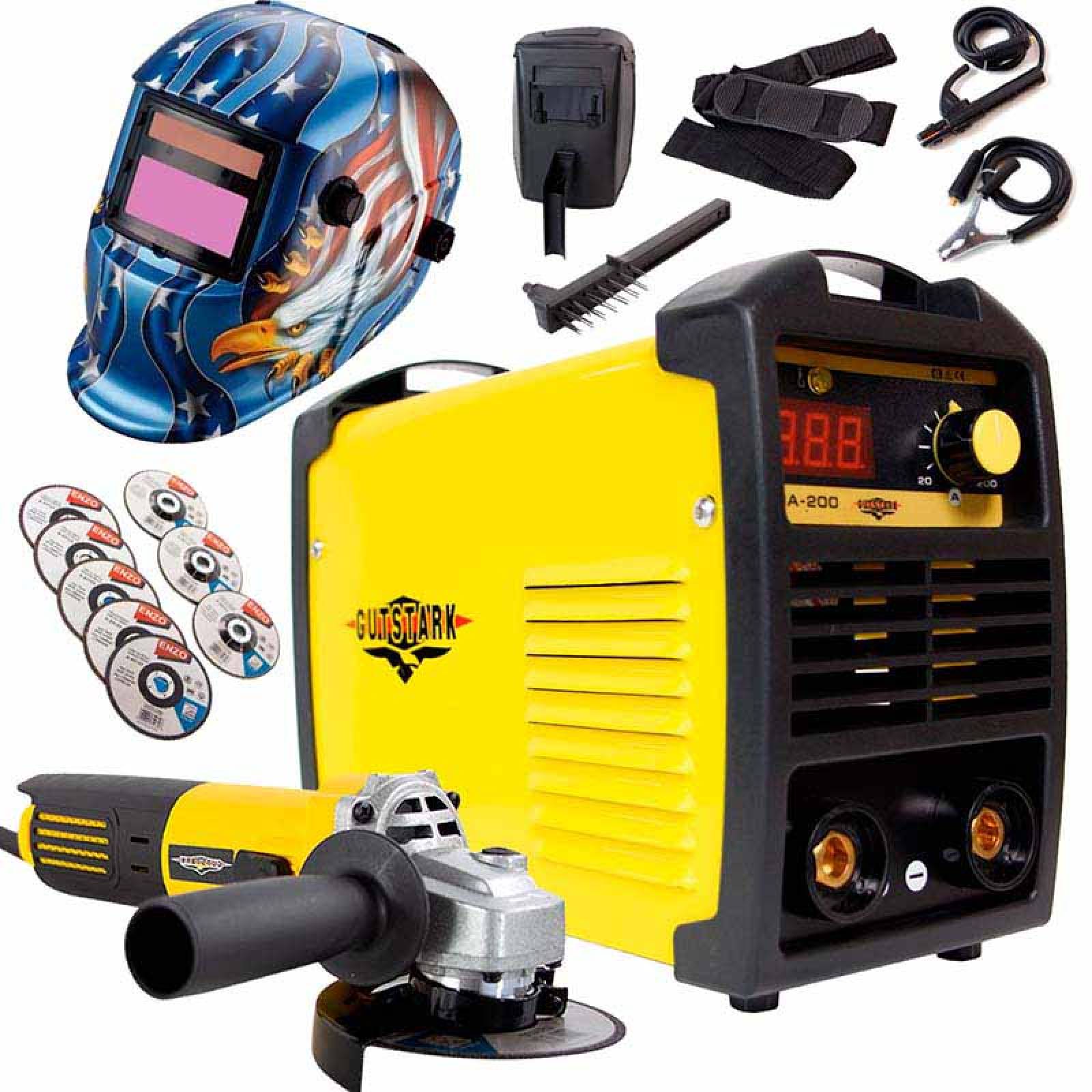 Soldadora Inversora 200 Amp + Careta ElectrÃ³nica 110v Aguila + Esmeril 7 discos