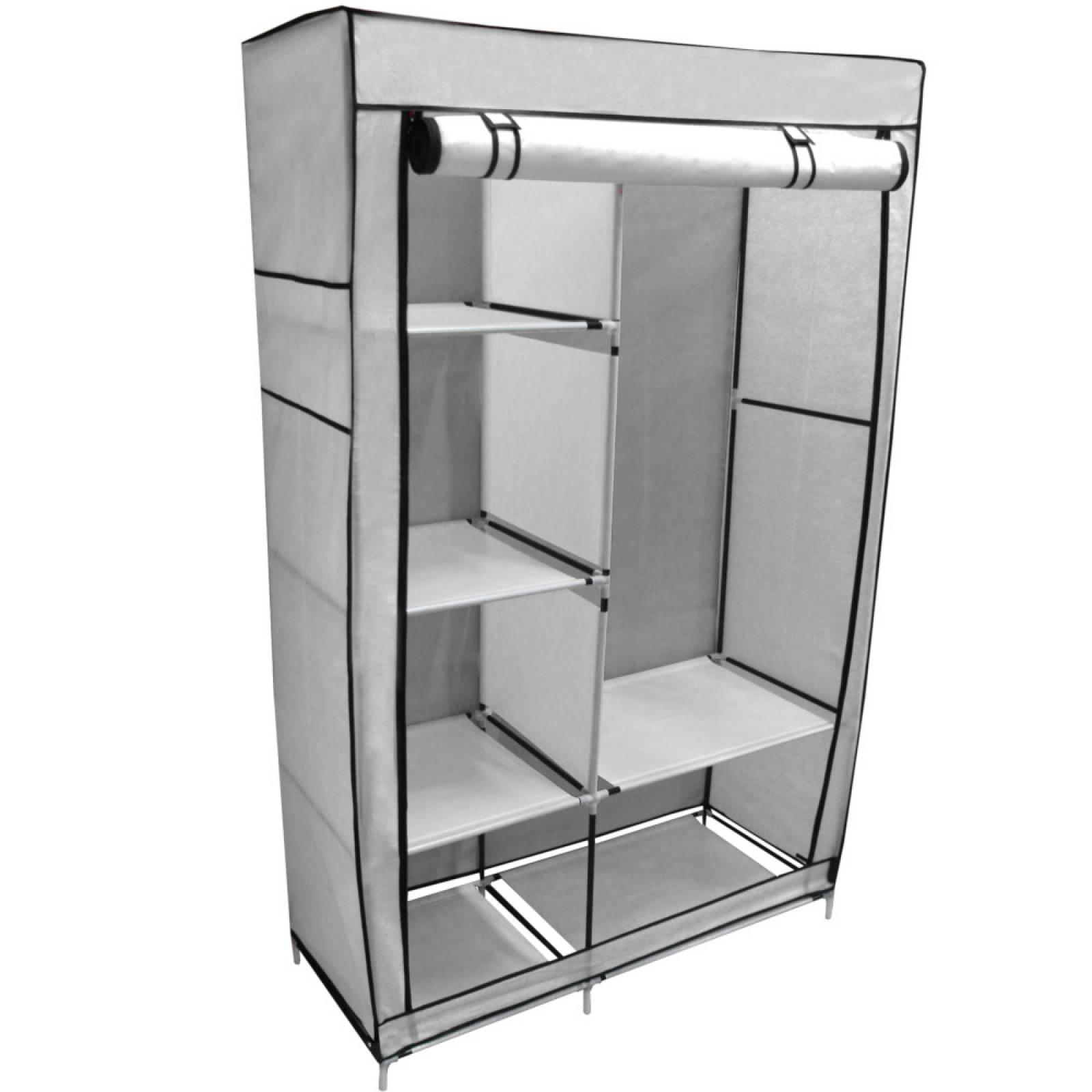 Closet Organizador Ropa Armario Zapatera Entrepaños Gris