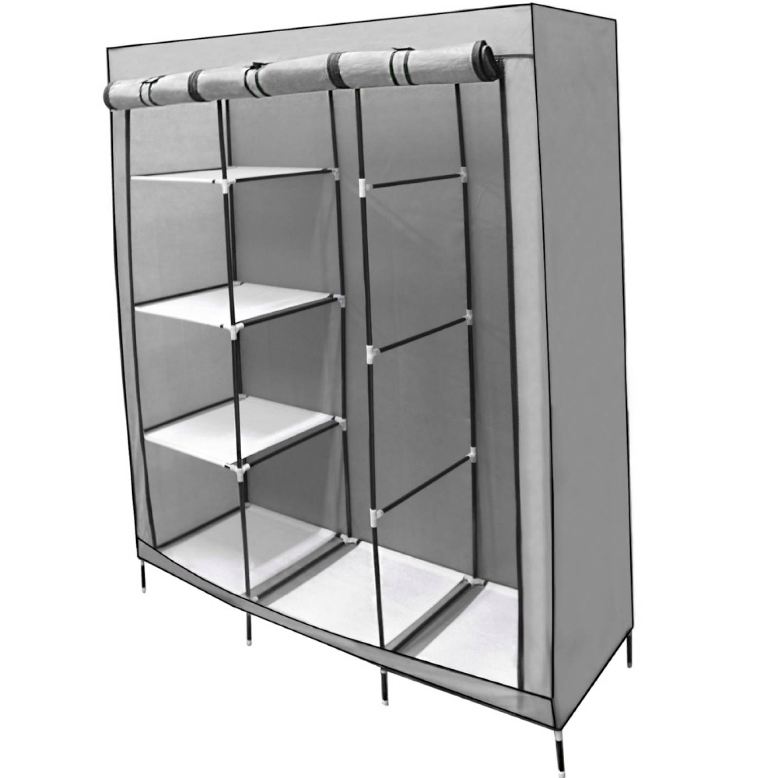 Closet Organizador Rack & Pack 3 Puertas Armario 6 Secciones Zapatera Gris