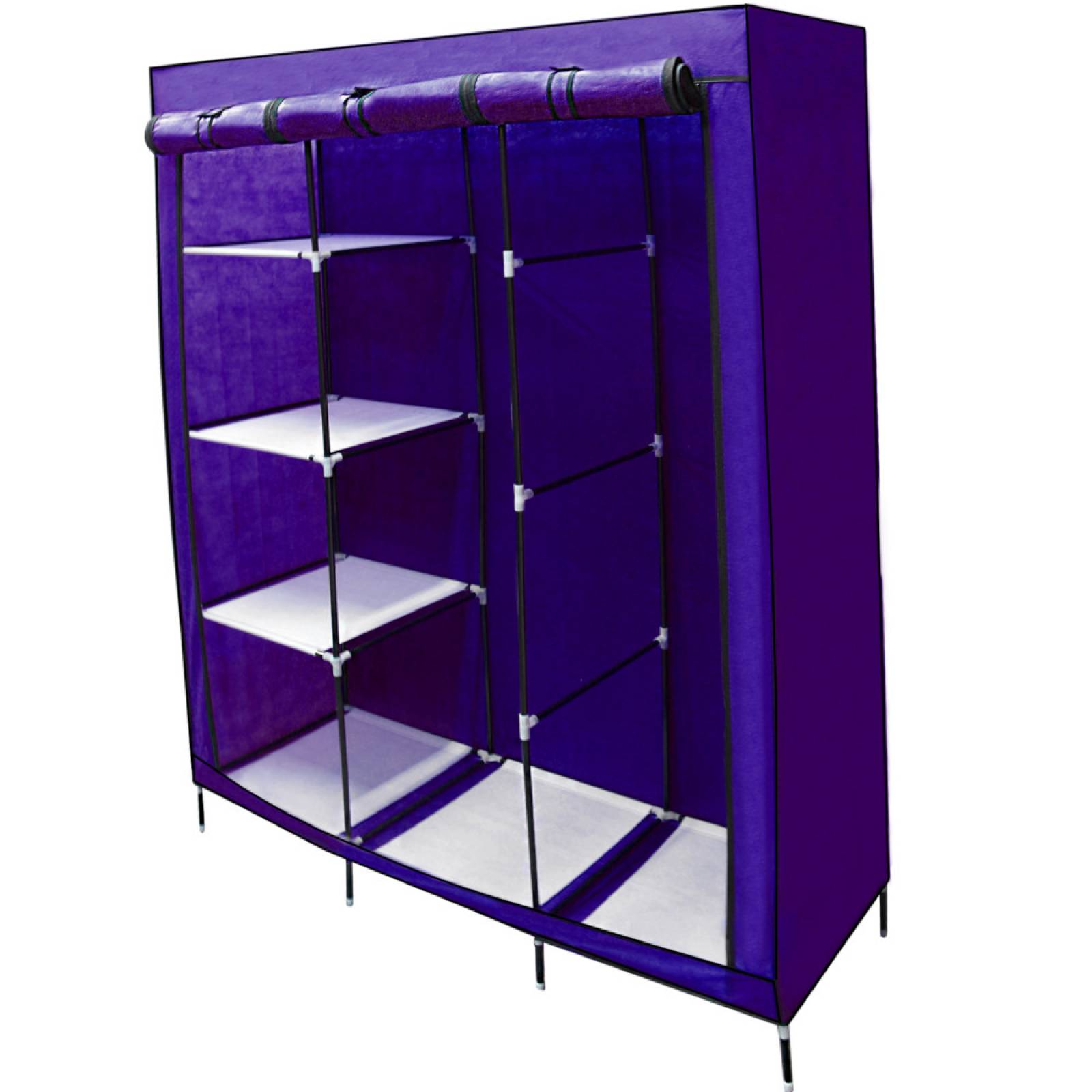 Closet Organizador 3 Puertas Armario 6 Secciones Zapatera Morada Rack & Pack
