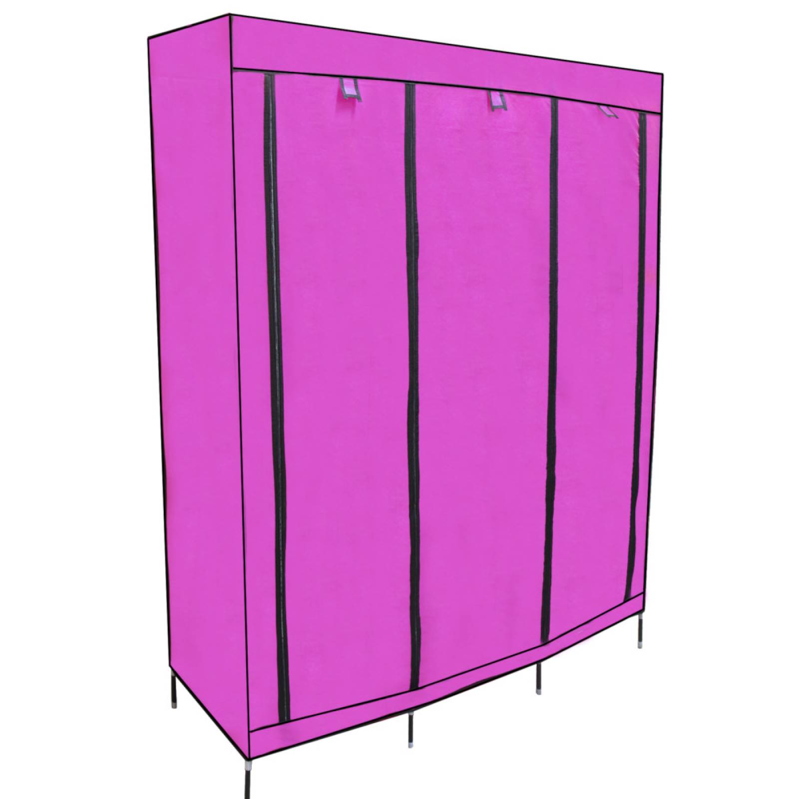 Closet Organizador Rack & Pack 3 Puertas Armario 6 Secciones Zapatera Rosa