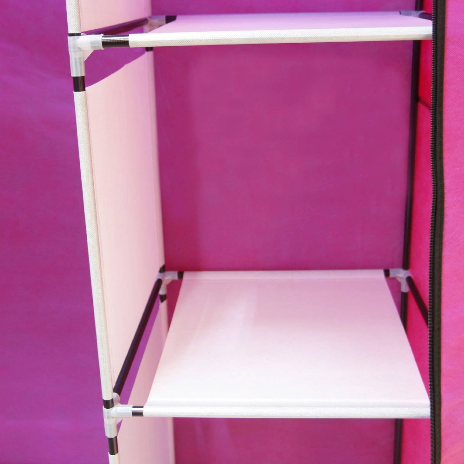 Closet Organizador Rack & Pack 3 Puertas Armario 6 Secciones Zapatera Rosa