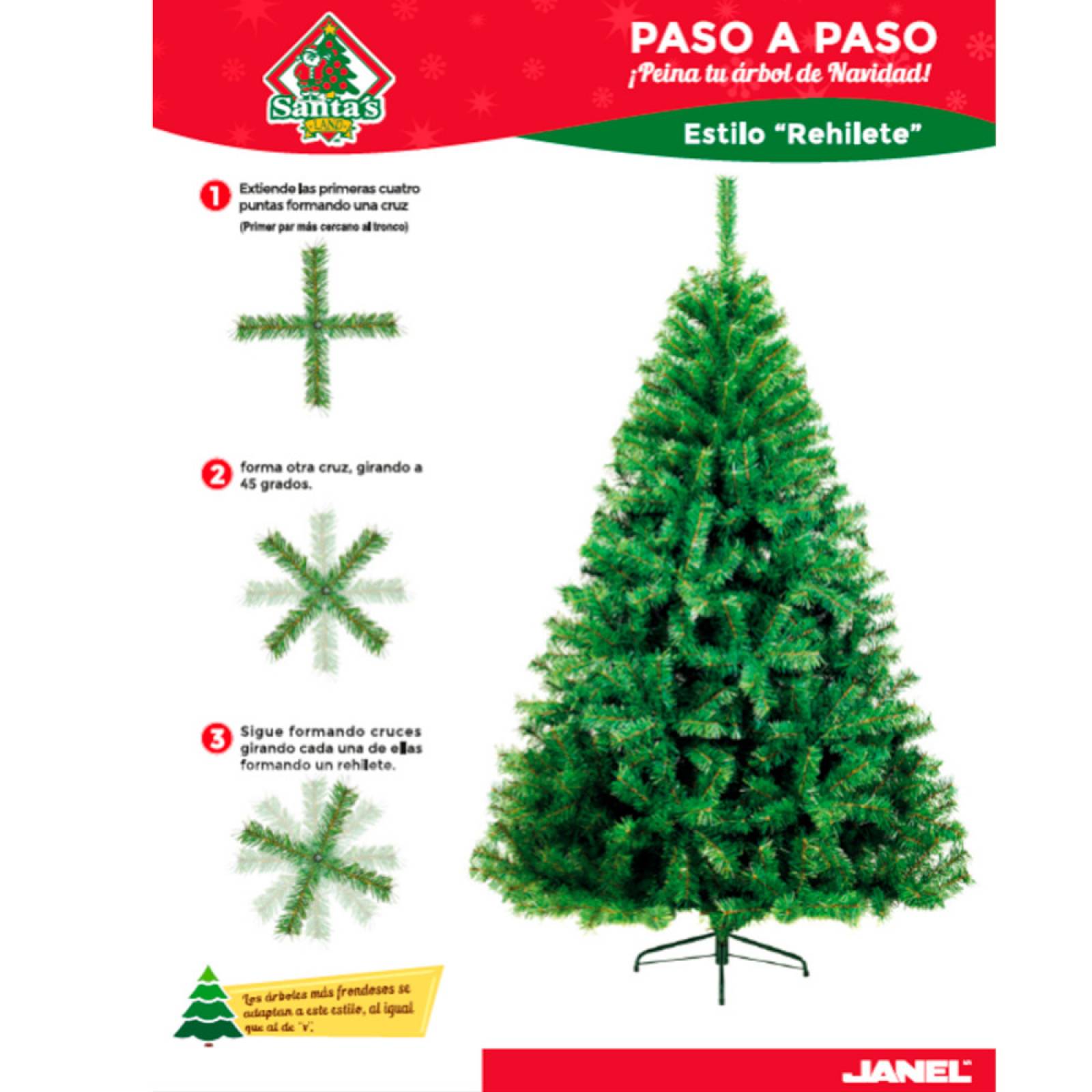 Arbol de Navidad Bonanza  1.60 m Pino Artificial Verde Janel