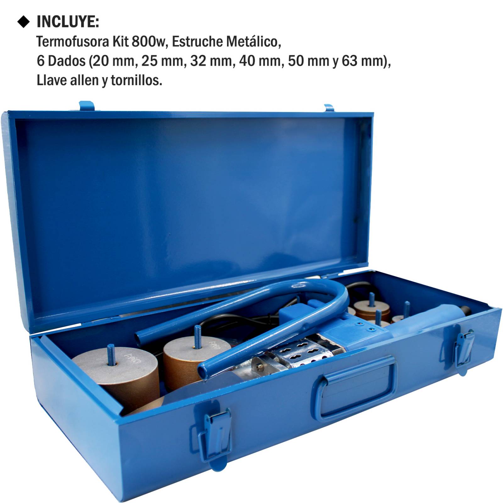 Termofusora 800 w Para Tuboplus PE PP PVDF Con Dados de 20 25 32 40 50 y 63 mm  Gutstark