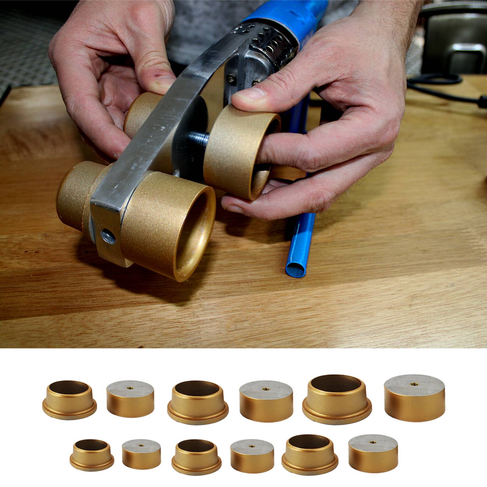 Termofusora 800 w Para Tuboplus PE PP PVDF Con Dados de 20 25 32 40 50 y 63 mm  Gutstark