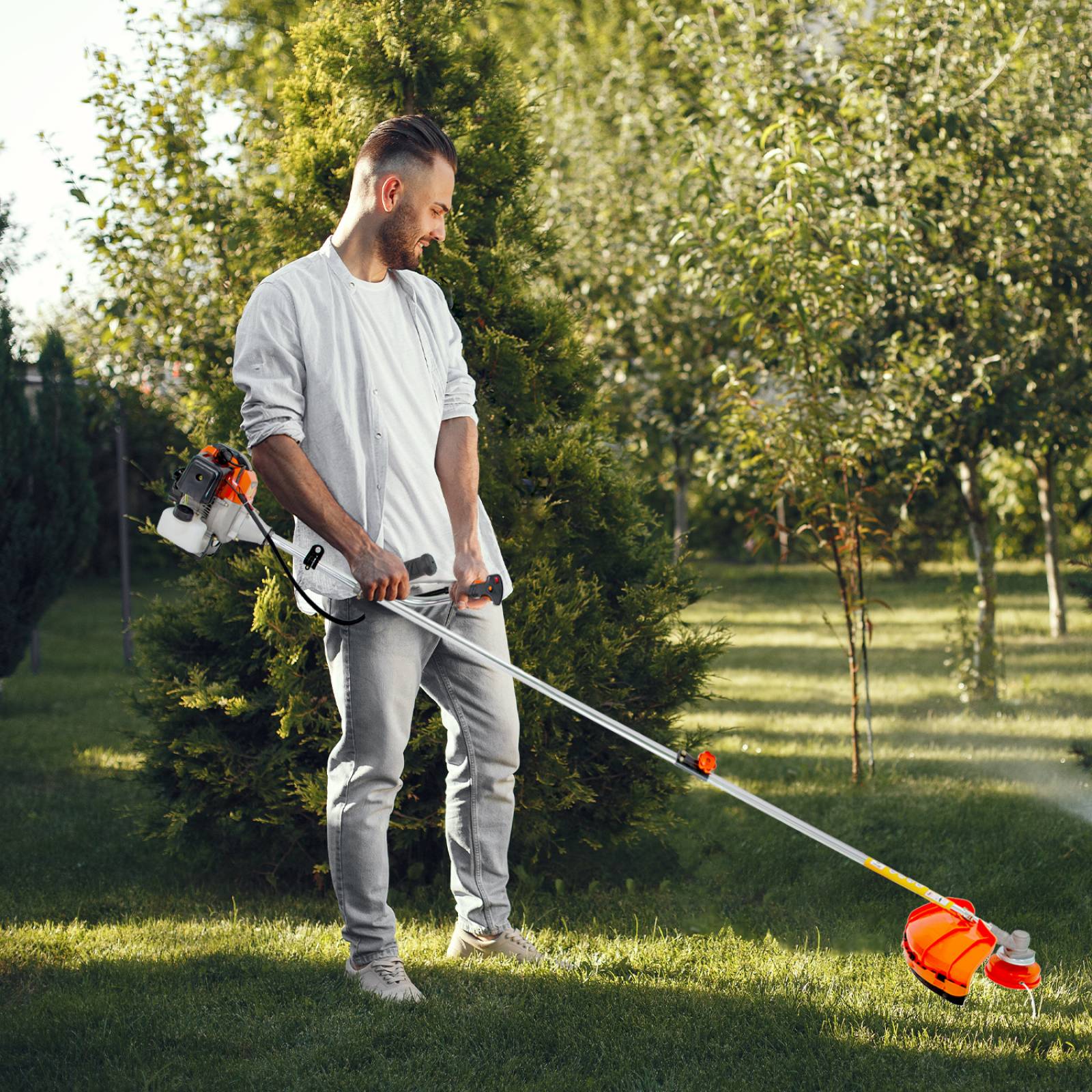 Desbrozadora de Gasolina 3.6 Hp 10,800 RPM Profesional 17" 52cc Podadora de Pasto Gutstark