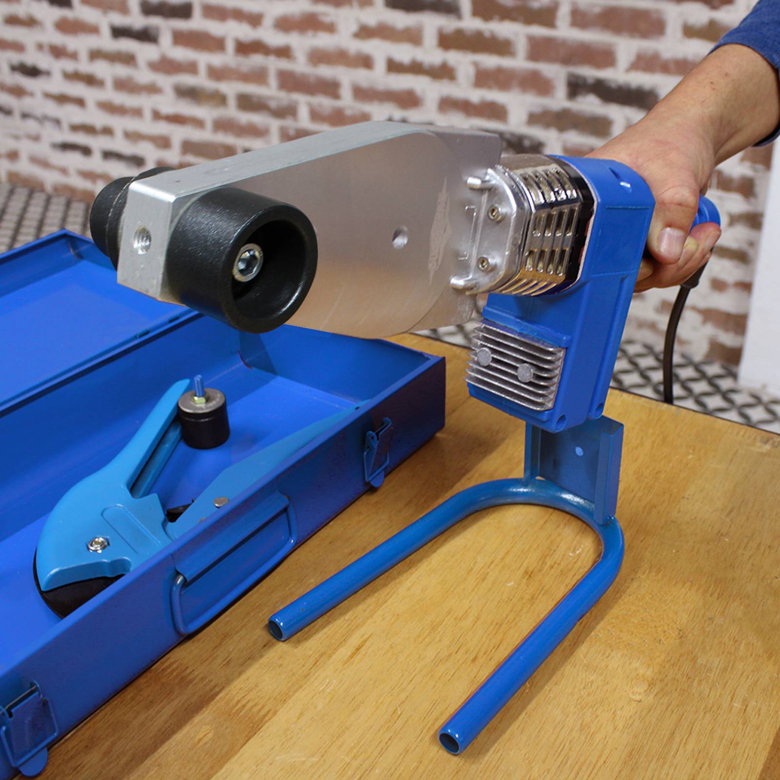 Termofusora 600 W para Tubo Plus PPR con Estuche Dados 20 25 y 32 mm Pinza Cortadora Tubo Gutstark