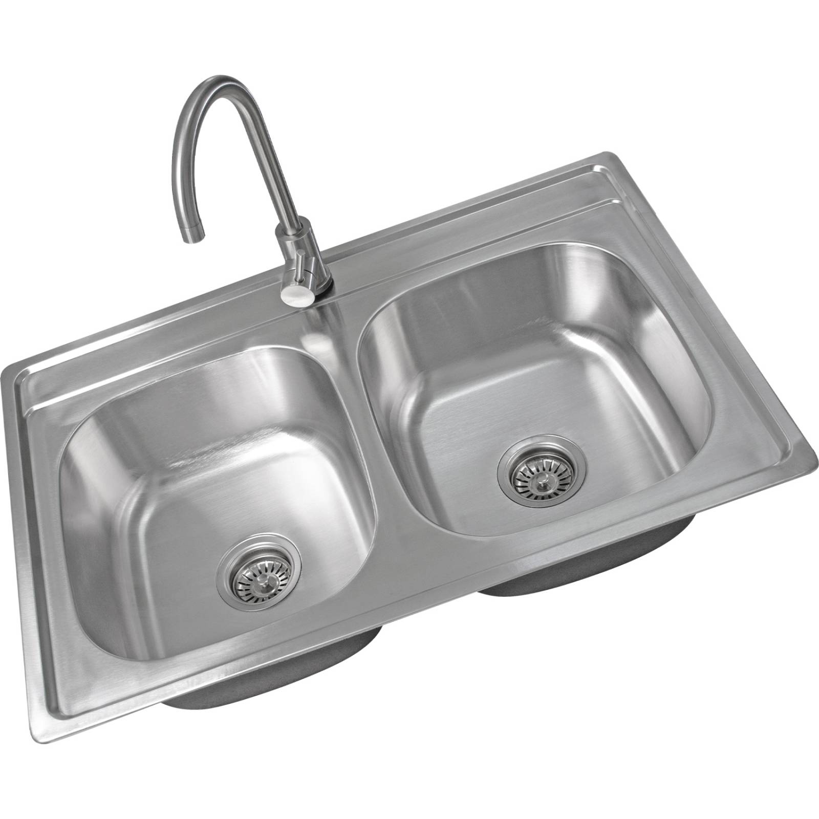 Fregadero Tarja 2 Tinas 82 X 53.5 X 19.5 Acero Inoxidable Empotrable Incluye Grifo Mezcladora Cocina Gutstark