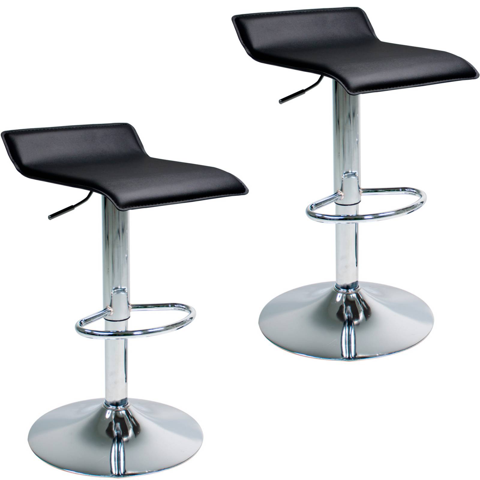 Banco Alto Set 2 Bancos para Barra de Cocina Bar Cantina Cafeteria Silla Alta Ajustable Negro Rack and Pack