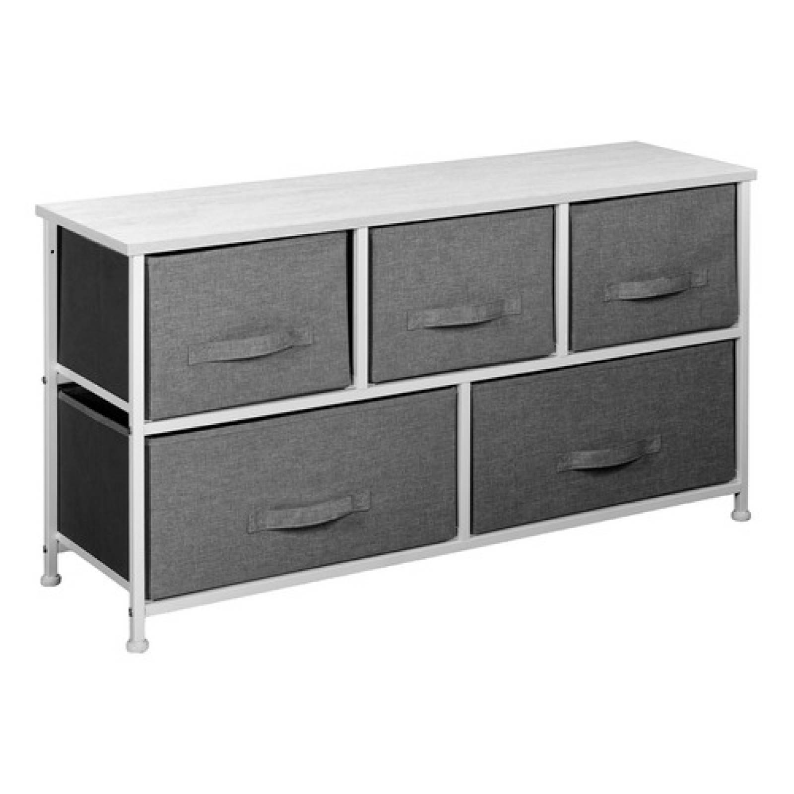 Mueble Buro Organizador Comoda Tela Metal 5 Cajoneras Gris