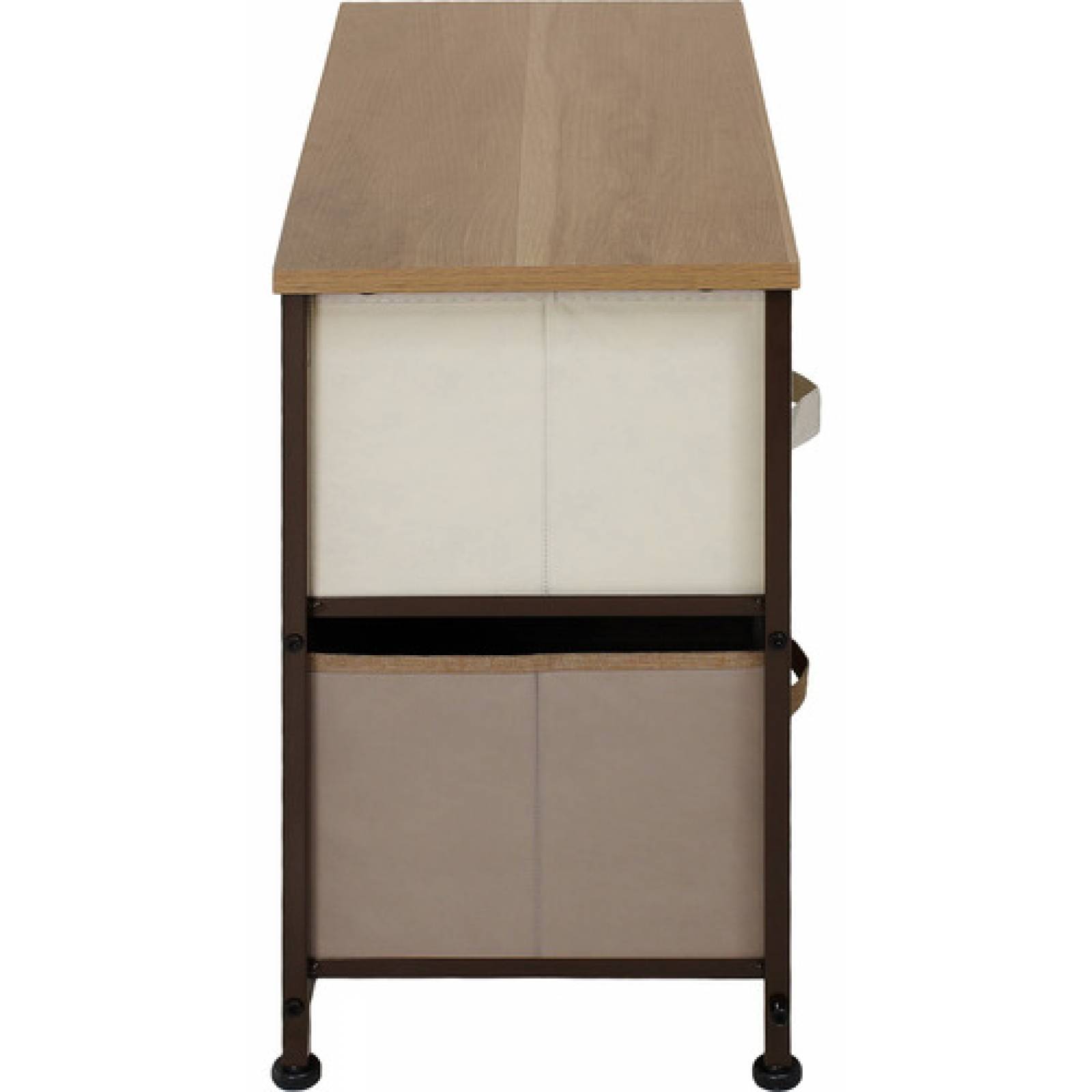 Mueble Buro Organizador Comoda Tela Metal 5 Cajoneras Cafe