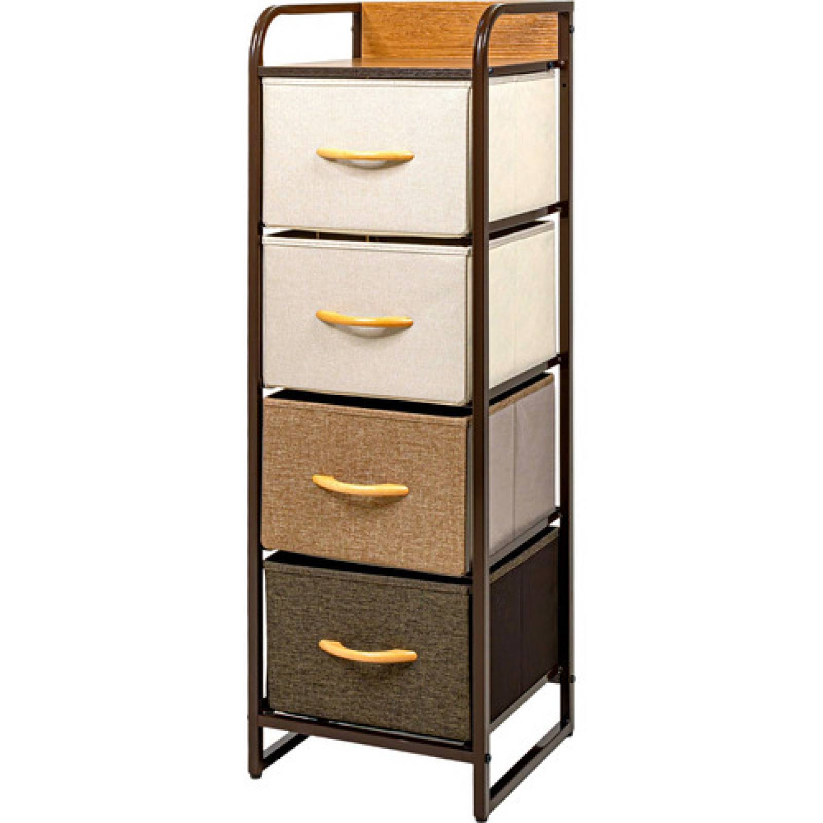 Mueble Buro Torre Mueble Moderno Organizador 4 Cajones Tela Cafe