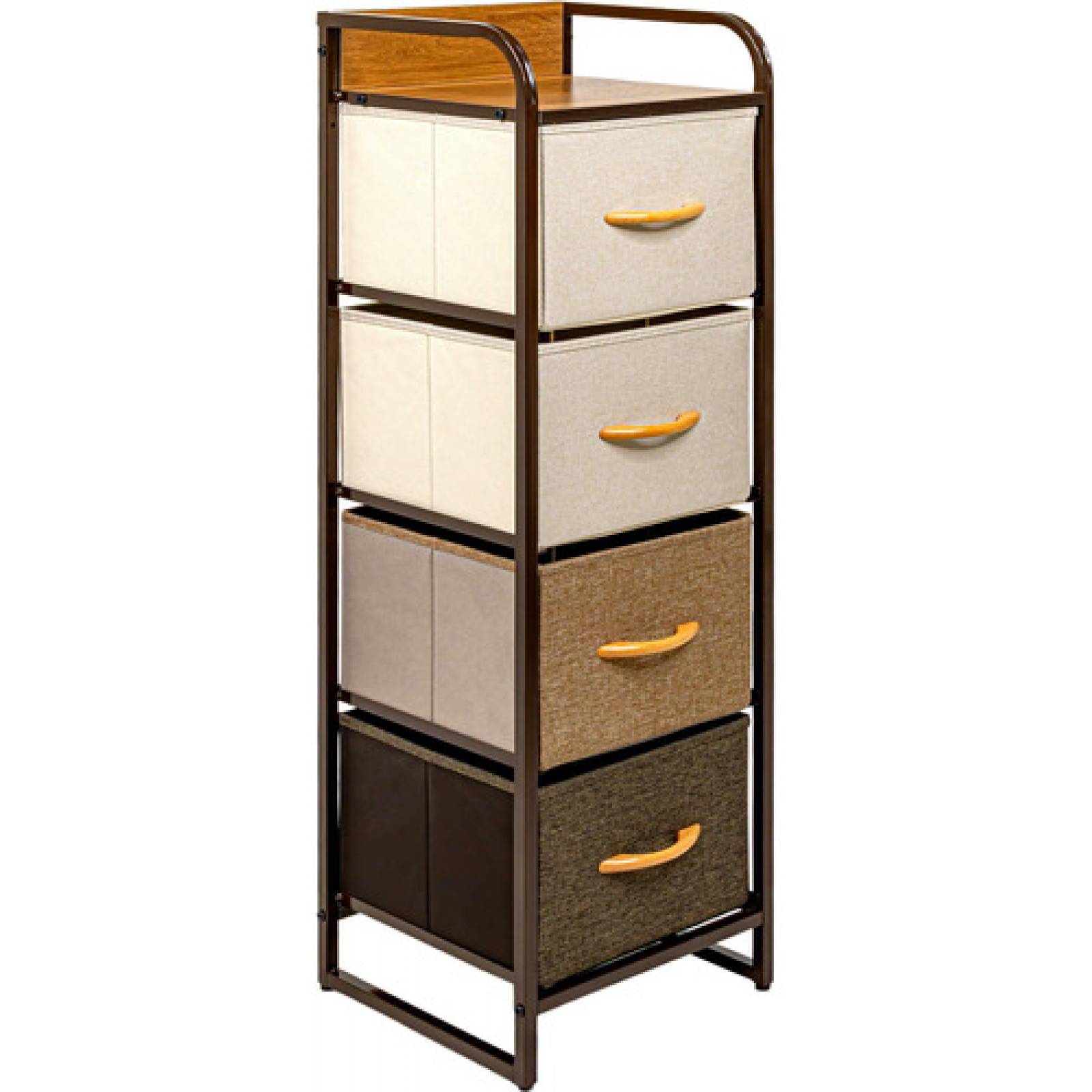 Mueble Buro Torre Mueble Moderno Organizador 4 Cajones Tela Cafe