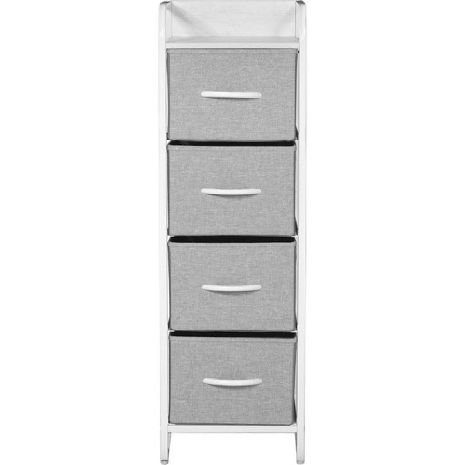 Mueble Buro Torre Mueble Moderno Organizador 4 Cajones Tela Gris