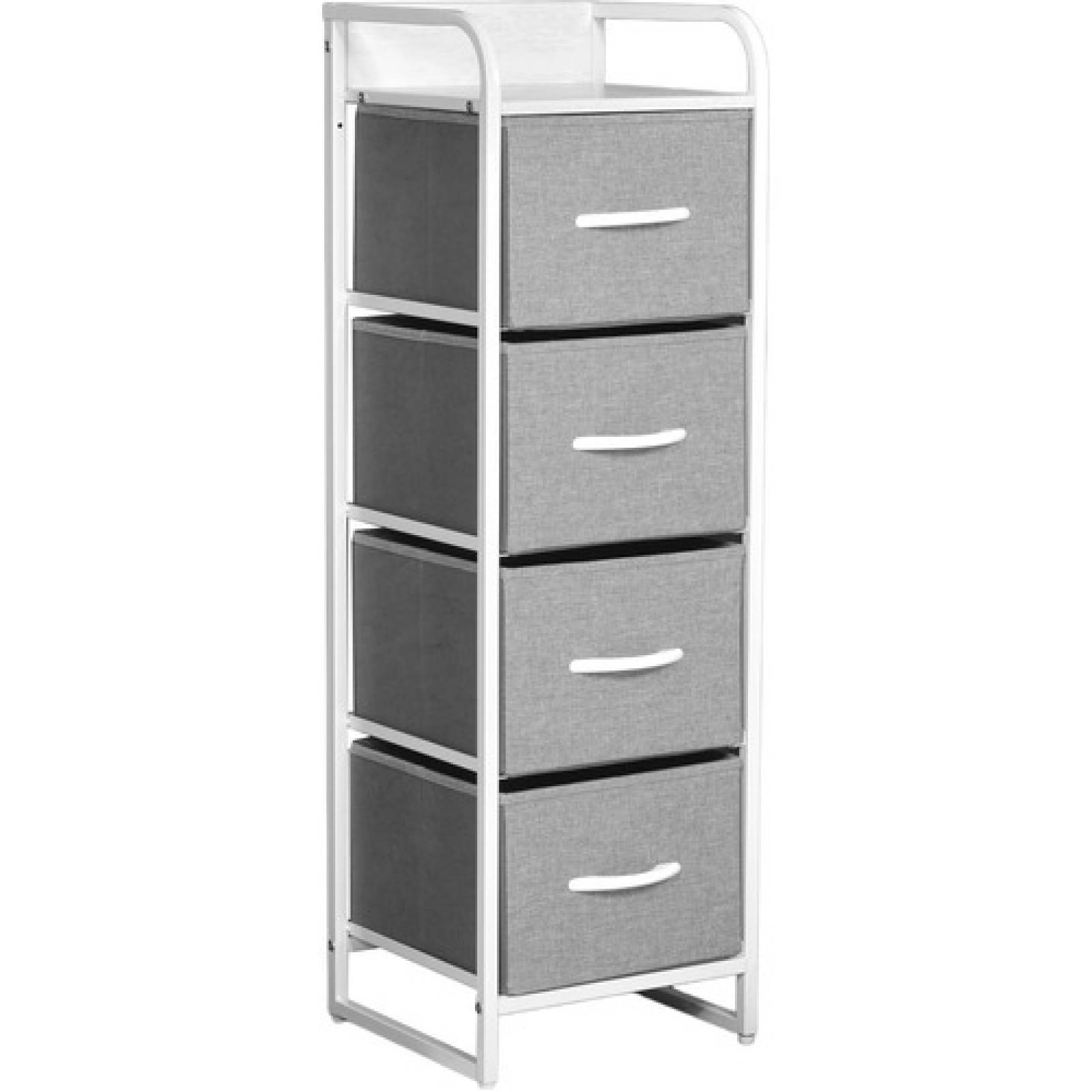 Mueble Buro Torre Mueble Moderno Organizador 4 Cajones Tela Gris