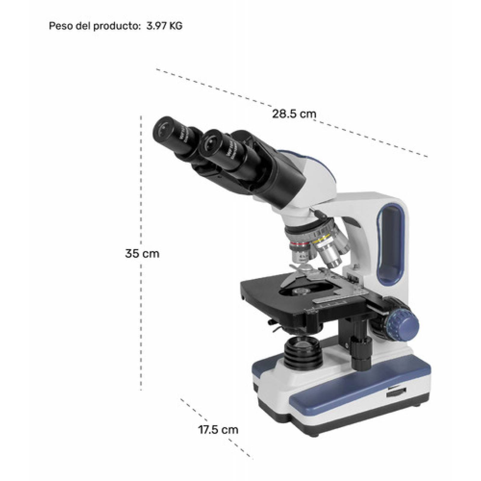 Microscopio Acromatico Binocular Camara 10x-100x Profesional