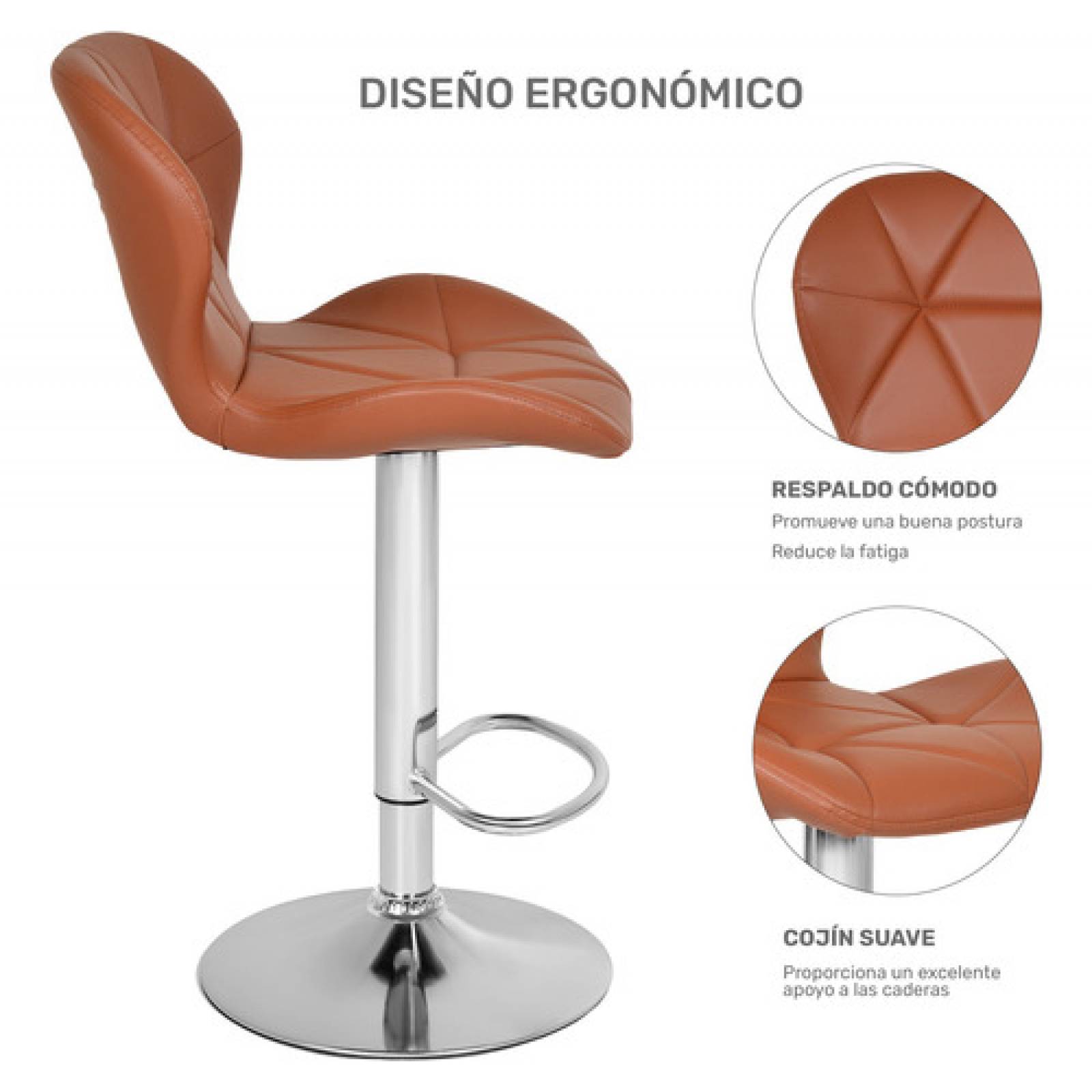 Set 2 Bancos Respaldo Barra Silla Cocina Bar Desayunador