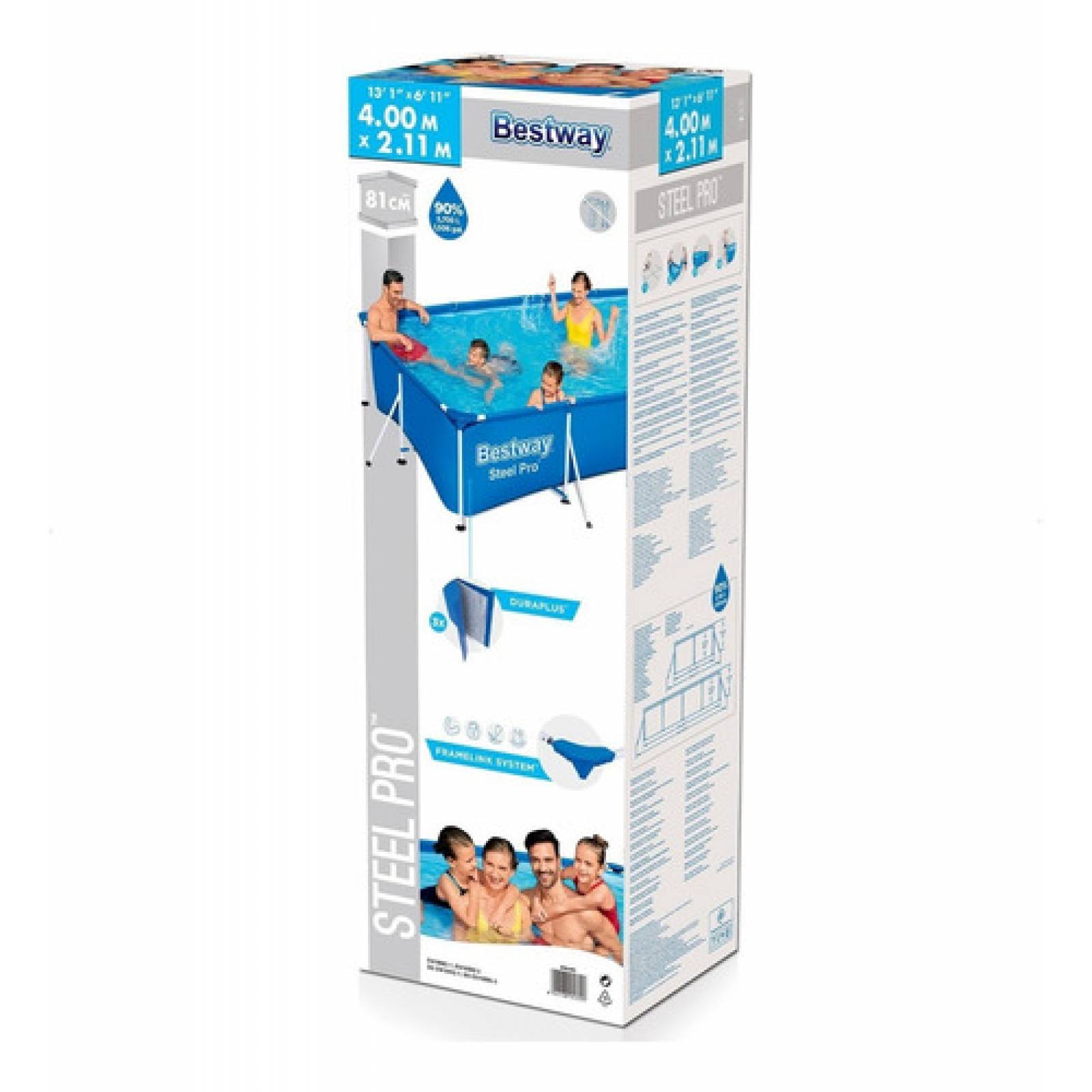 Alberca Familiar Rectangular Armable de 4 Metros Bestway