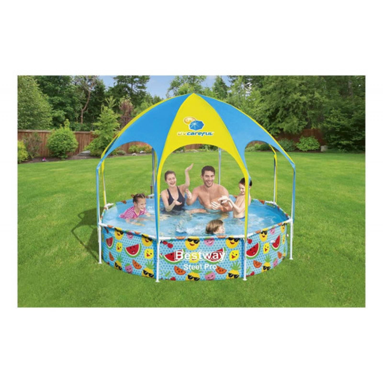 Alberca Estructural Redonda Bestway con Capacidad de 1688 Litros Toldo