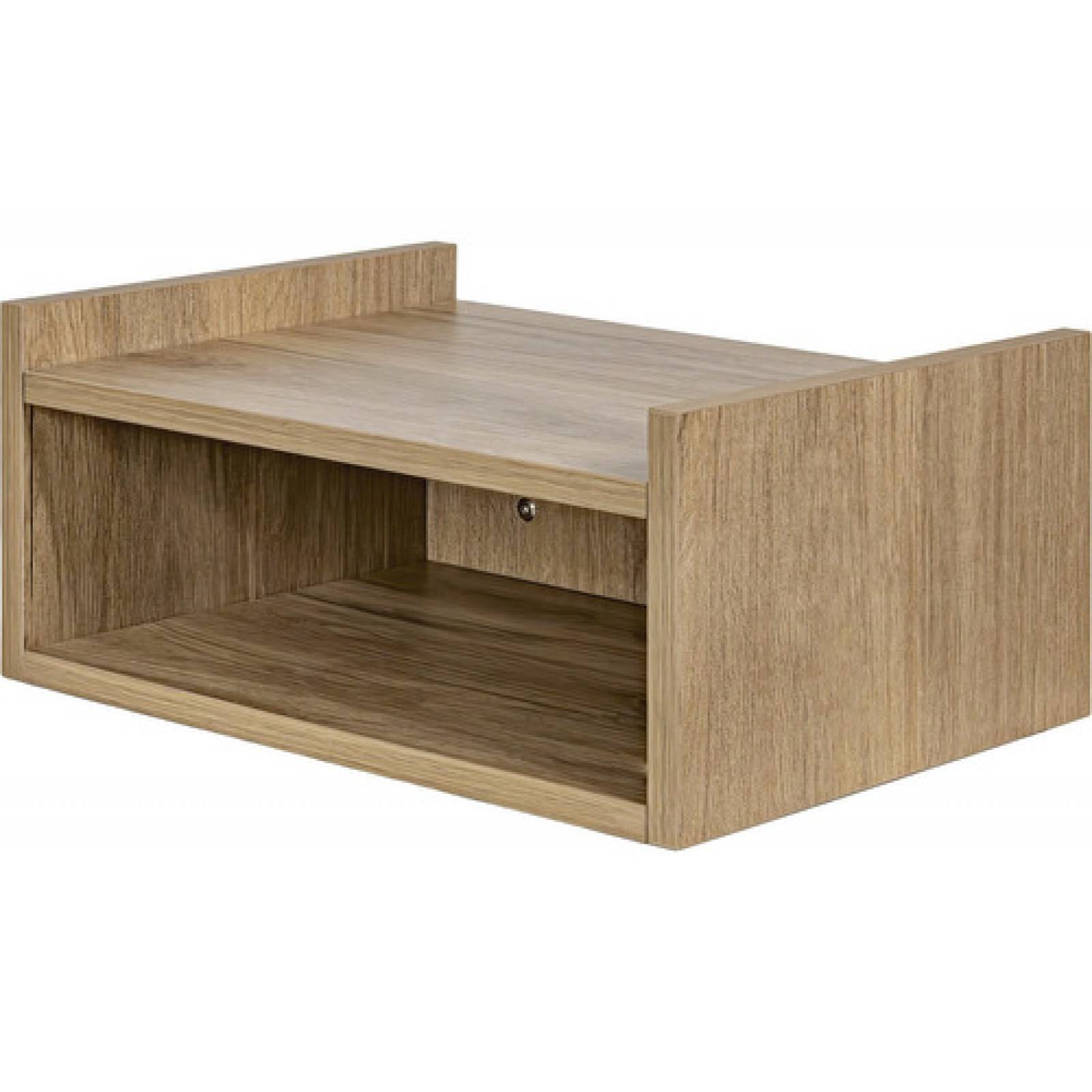 2 Buros Repisa Flotante Recamara Madera Beige Mesa De Noche