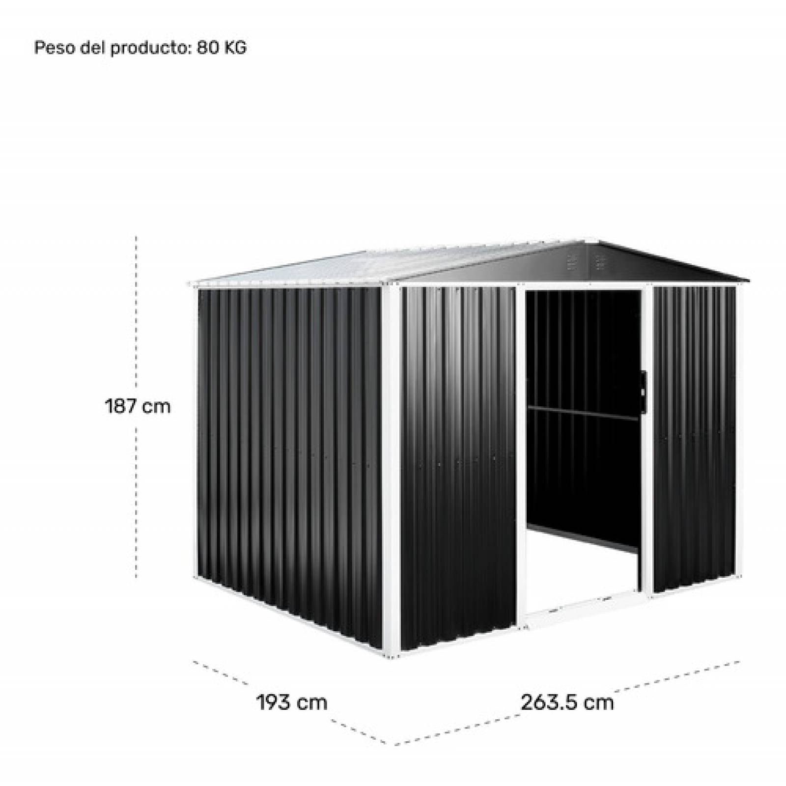 Bodega Cobertizo Exterior Contenedor Metalico 264x193x187cm.