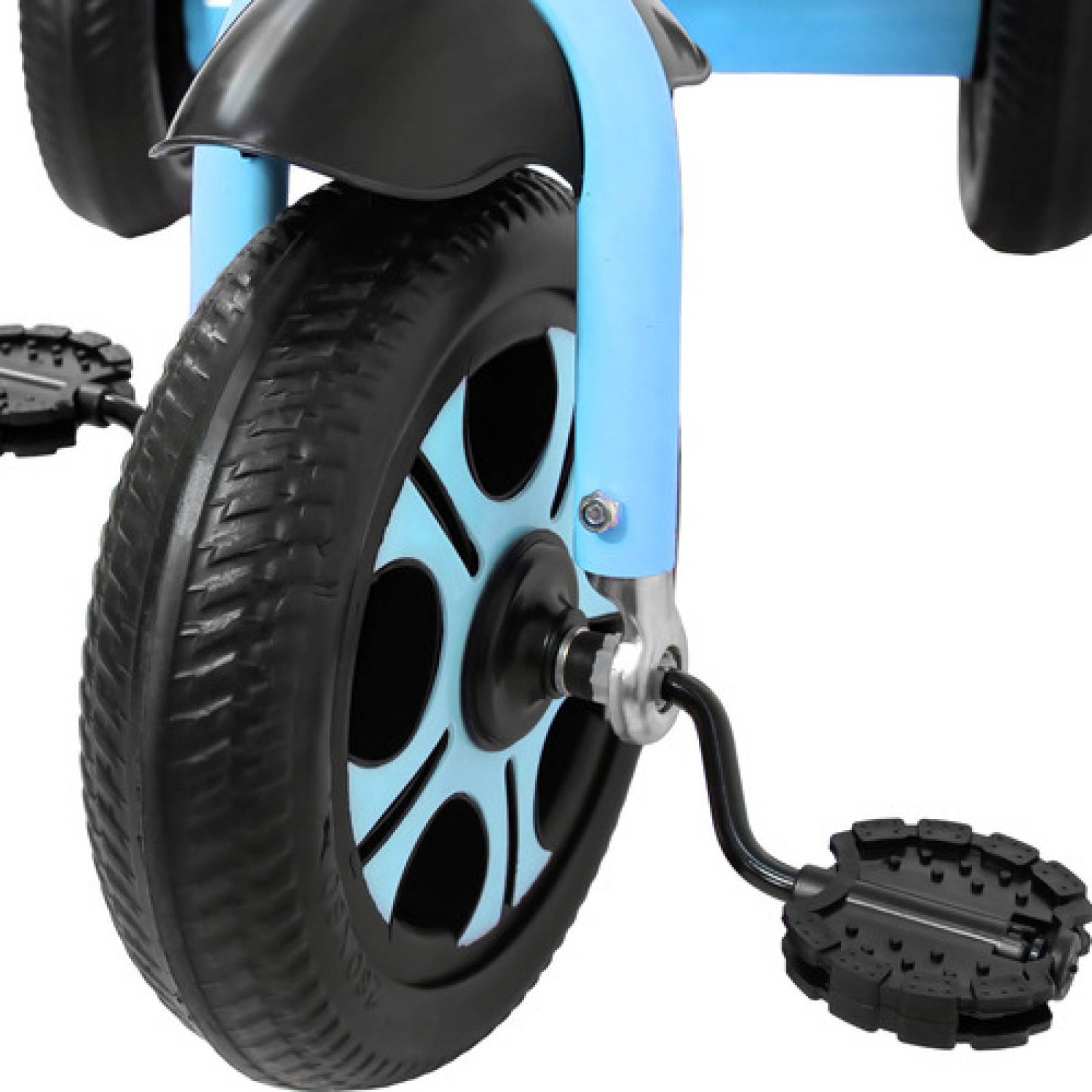 Triciclo Infantil Niños 2 En 1 Barra Empuje Cajuela Canasta Azul