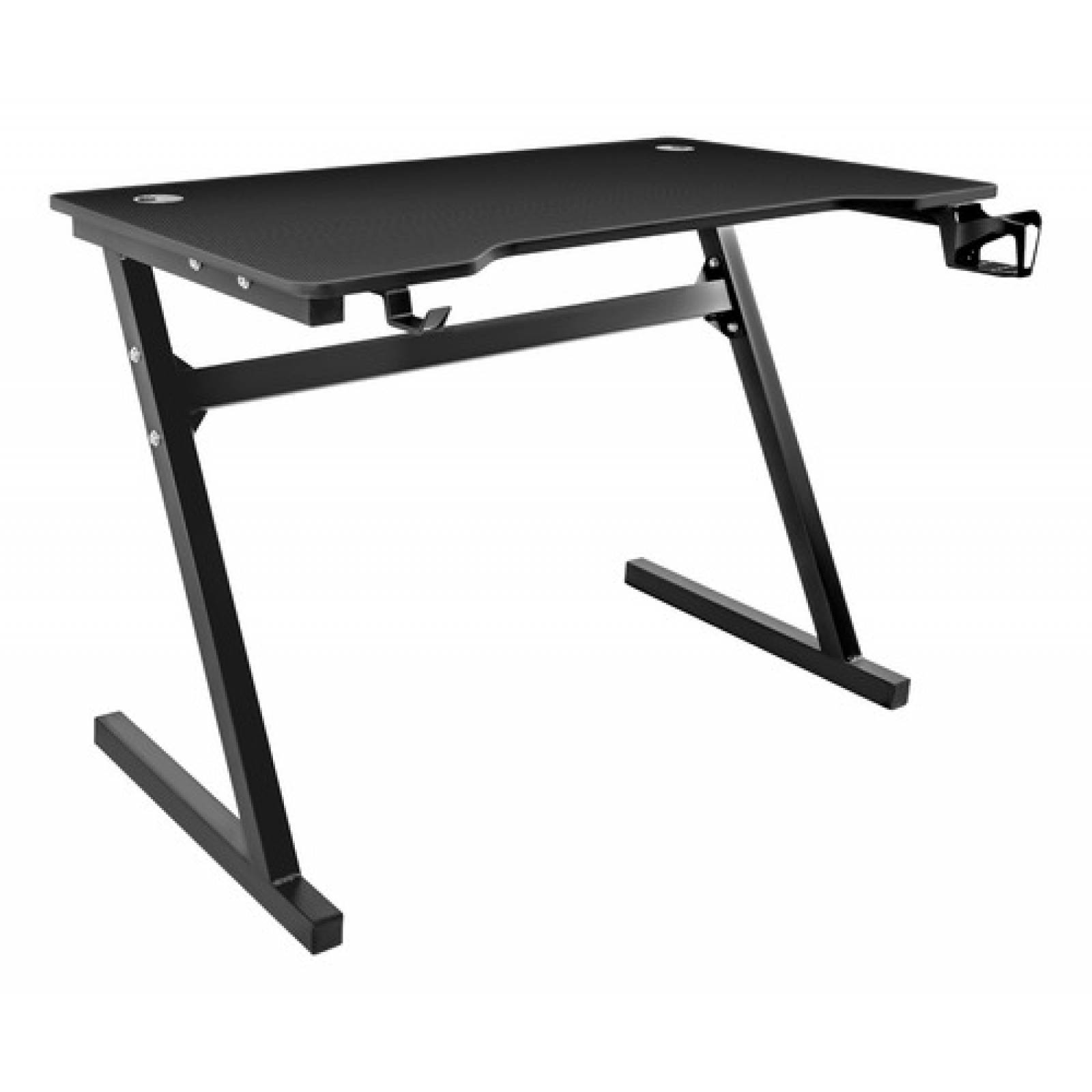 Escritorio Gamer Portavasos Soporte Audifonos Fibra Carbono Negro