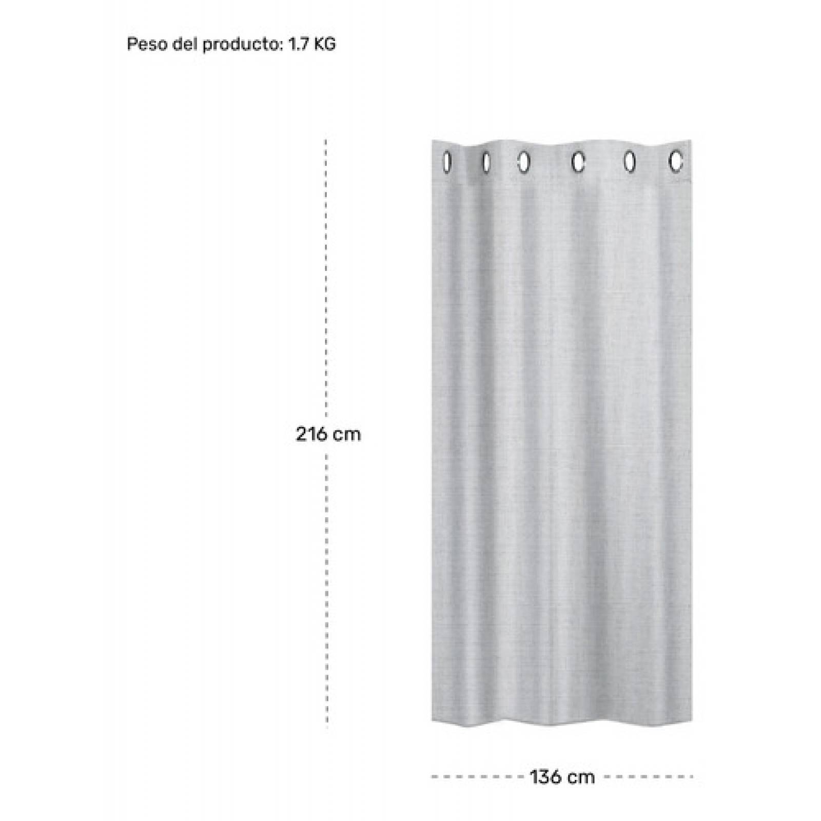 Cortinas Blackout Largas Tejida Hogar 275x216cm 2 Piezas Natural