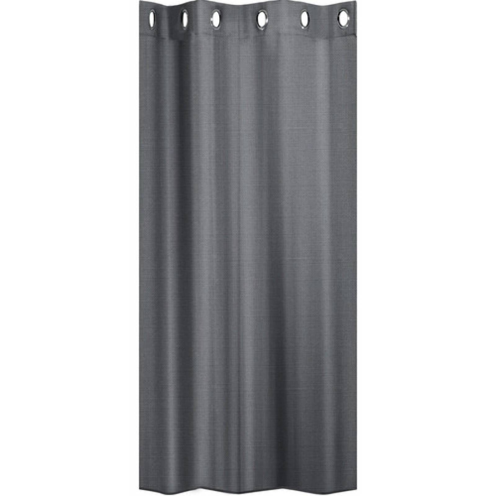 Cortinas Blackout Largas Tejida Hogar 275x216cm 2 Piezas Gris Oscuro