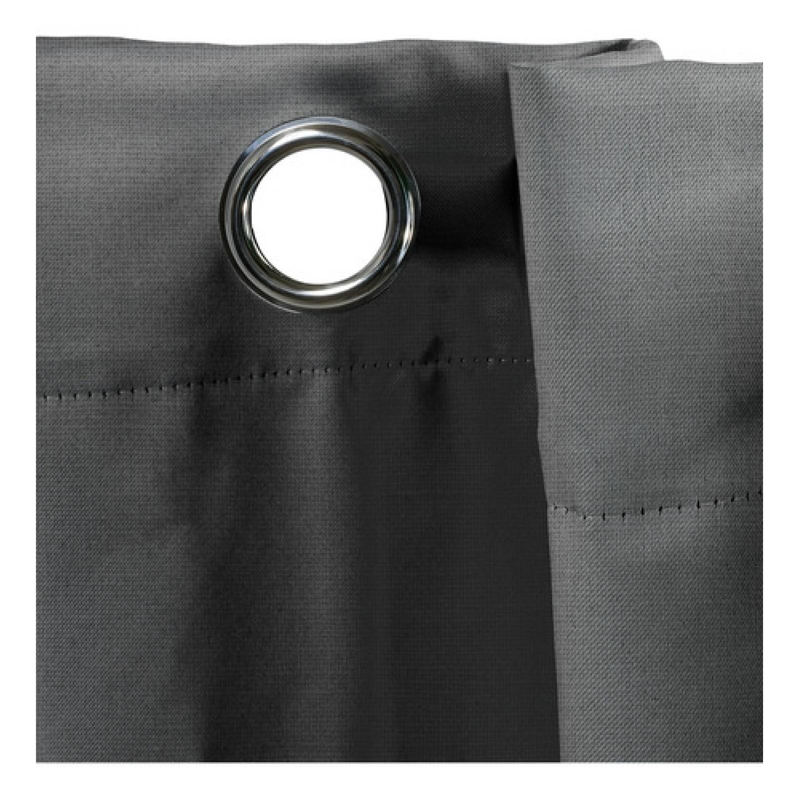 Cortinas Blackout Largas Tejida Hogar 275x216cm 2 Piezas Gris Oscuro