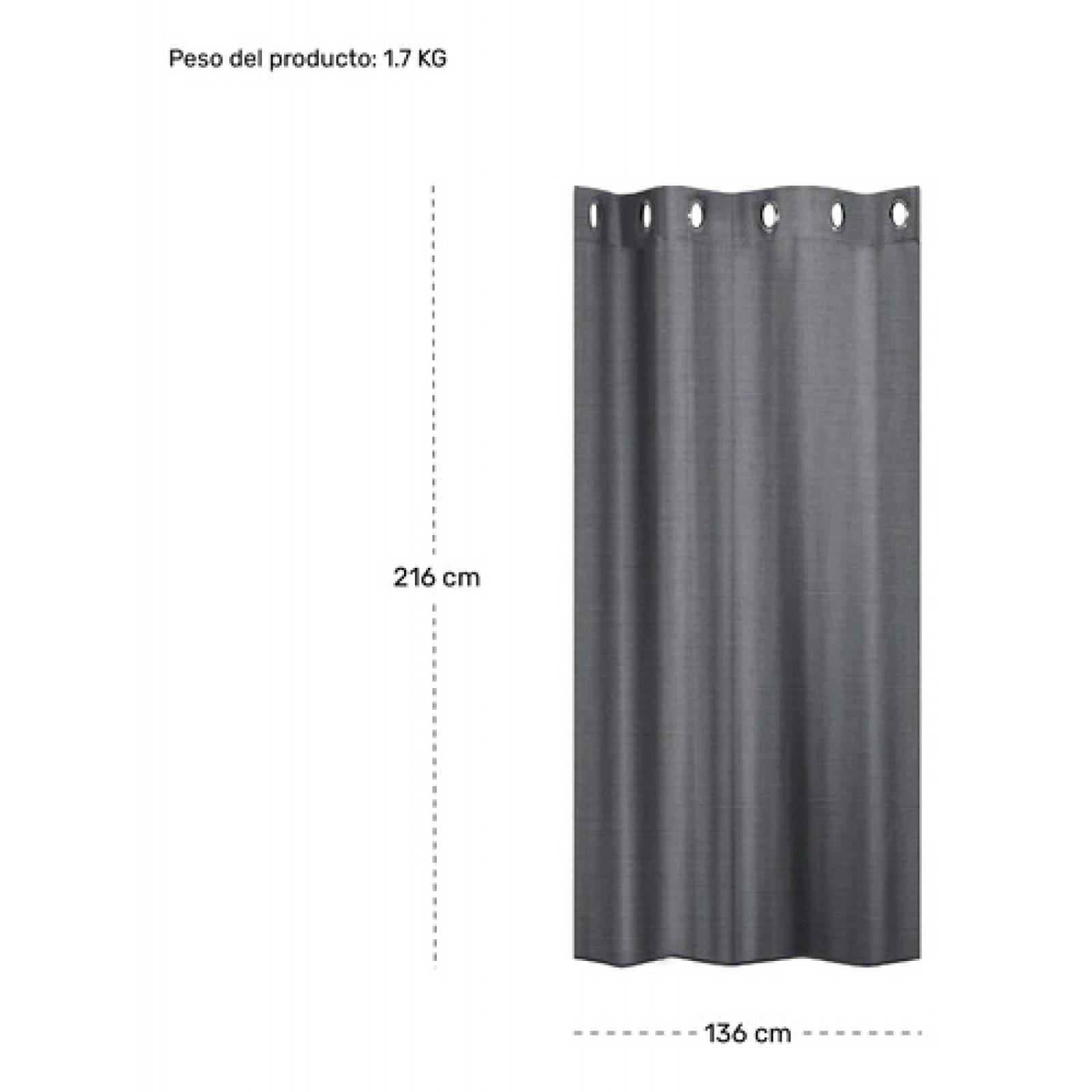 Cortinas Blackout Largas Tejida Hogar 275x216cm 2 Piezas Gris Oscuro