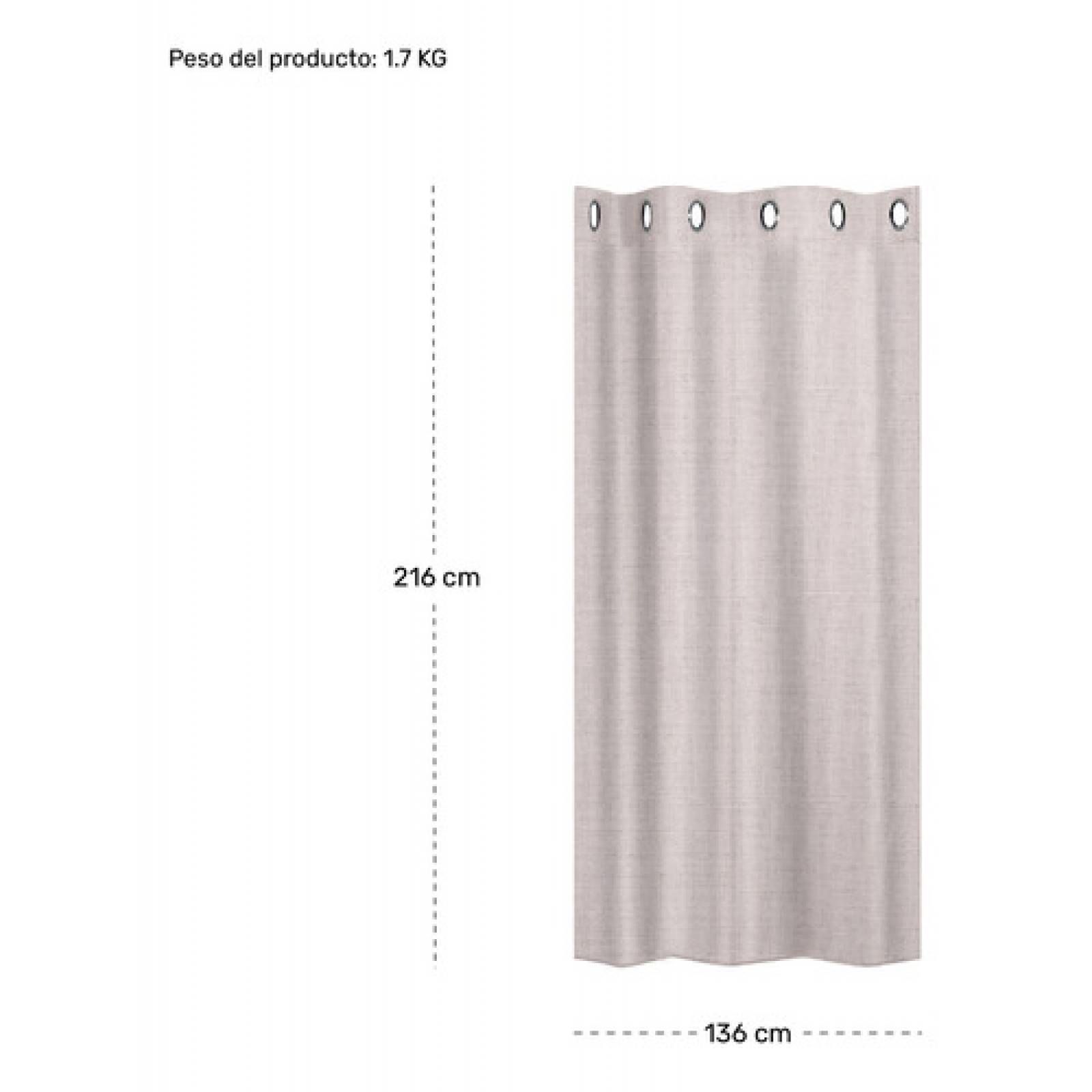 Cortinas Blackout Largas Tejida Hogar 275x216cm 2 Piezas Rosa