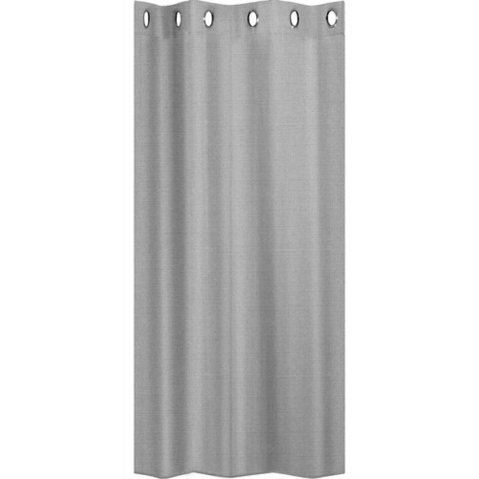 Cortinas Blackout Largas Tejida Hogar 275x216cm 2 Piezas Gris Claro
