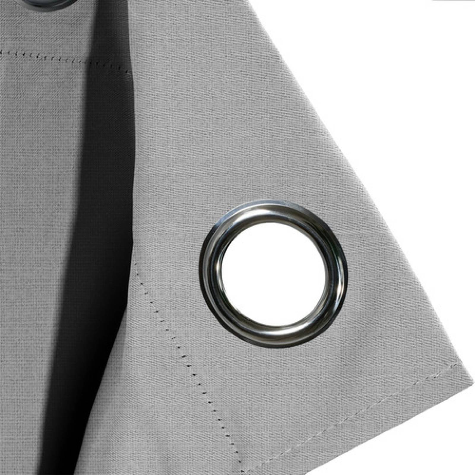 Cortinas Blackout Largas Tejida Hogar 275x216cm 2 Piezas Gris Claro