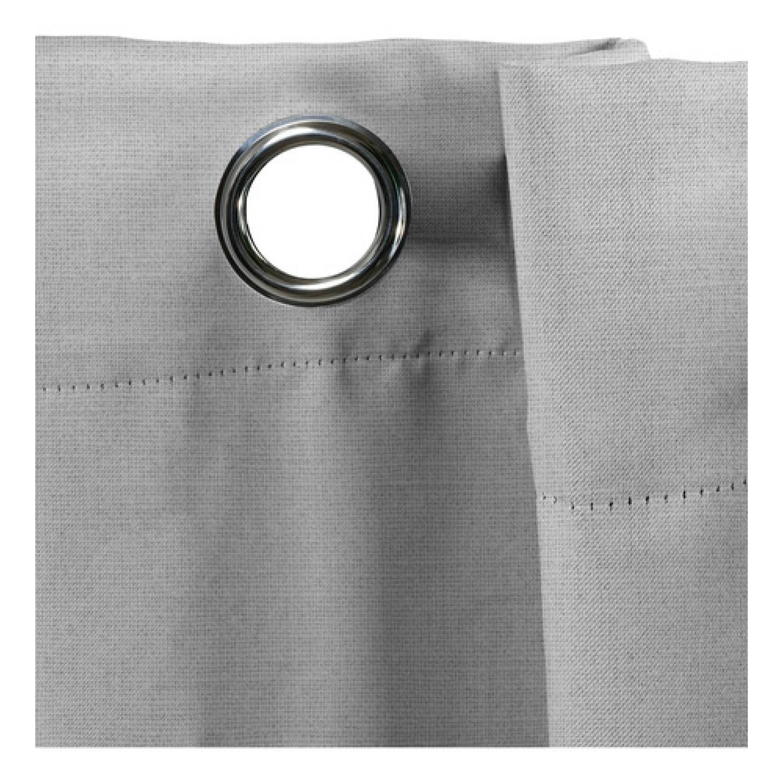 Cortinas Blackout Largas Tejida Hogar 275x216cm 2 Piezas Gris Claro